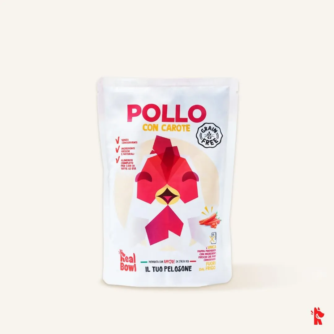 Cibo per cani al pollo naturale, 14 buste x 700g, monoproteico e senza cereali e conservanti, pappa fresca casalinga, Made in Italy, adatto a tutte le razze e taglie - immagine 5