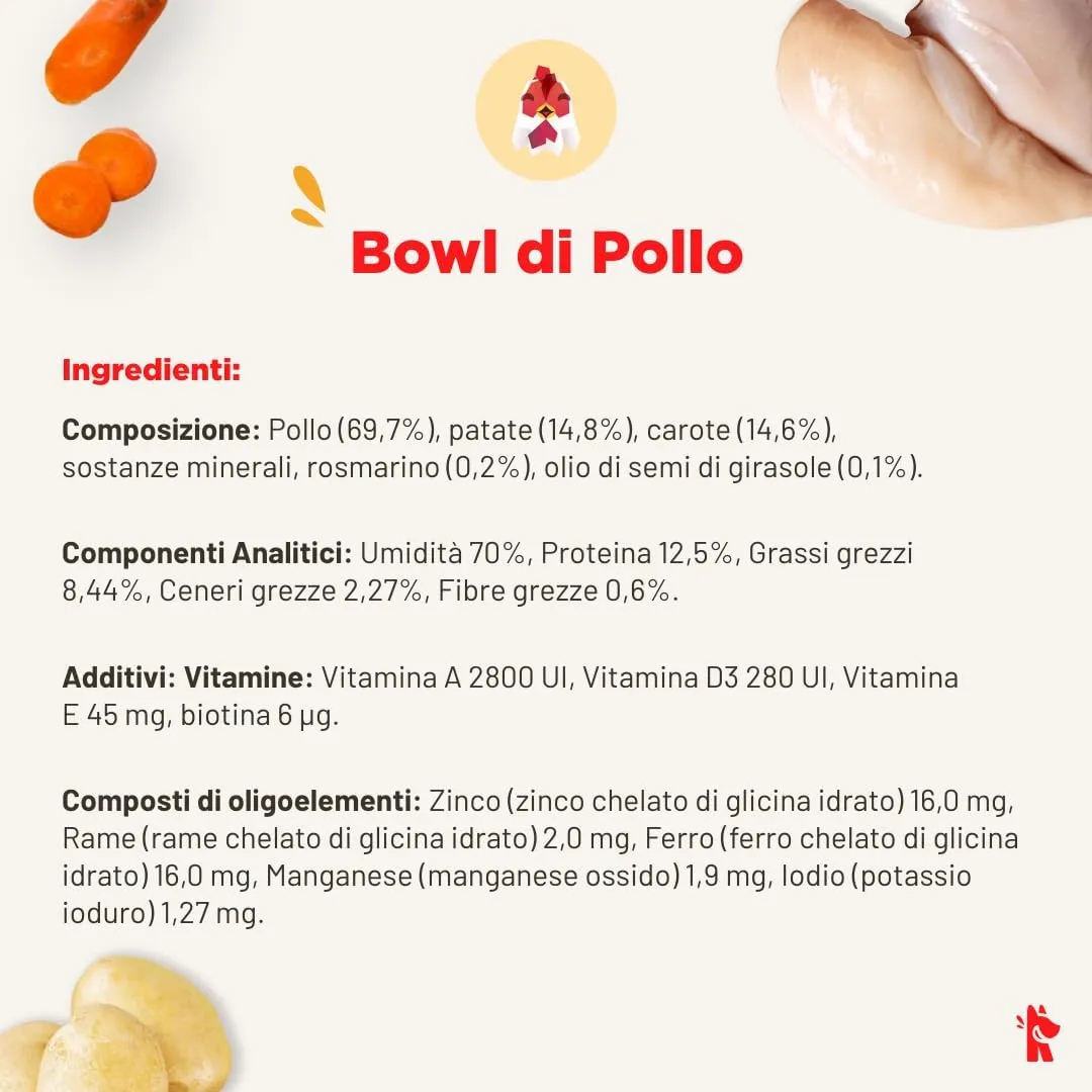 Cibo per cani al pollo naturale,7 buste x 150g, monoproteico e senza cereali e conservanti, pappa fresca casalinga, Made in Italy, adatto a tutte le razze e taglie - immagine 7