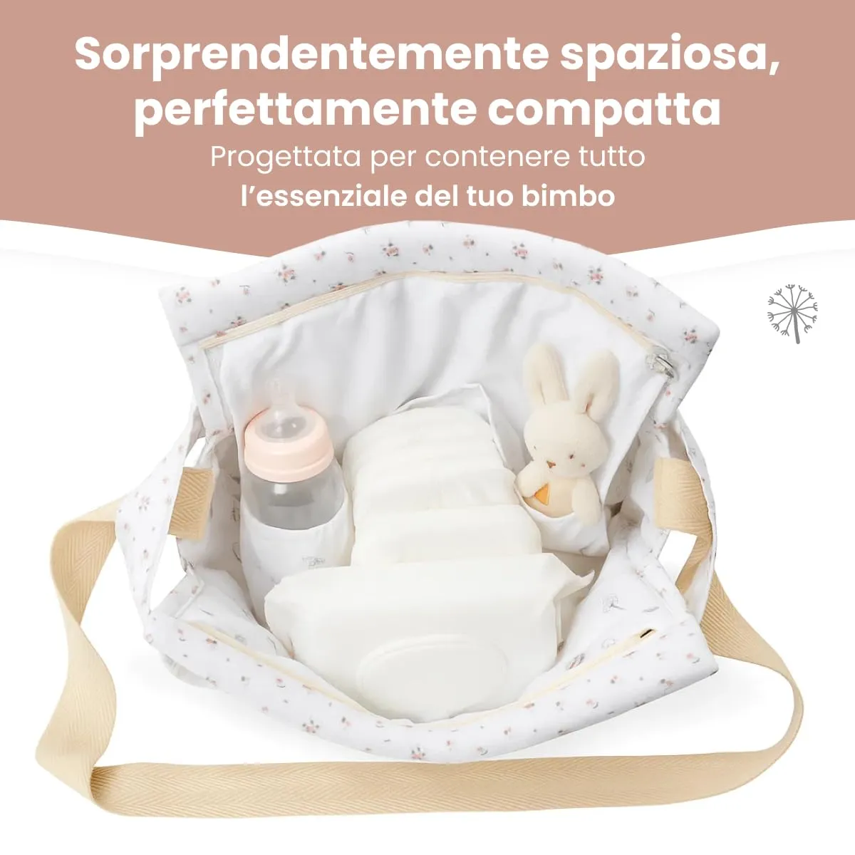 MIMUSELINA Borsa Passeggino Universale e Cambio Bambino | Borsa Fasciatoio Neonato con Ampia Capacità e Scomparti Interni | Organizer Maternità Elegante e Pratico | Realizzato in Spagna - immagine 5