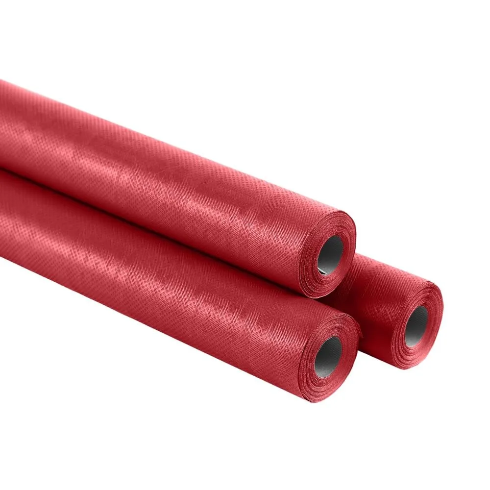 Generico Tovaglia di Carta Rotolo Impermeabile in Tessuto Damascato, Resistente allo Strappo, Usa e Getta Monouso Previene le Macchie (Rosso, 7 metri (1 rotolo)) - immagine 1