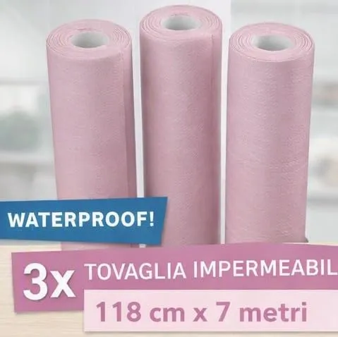 Generico Tovaglia di Carta Rotolo per Feste Impermeabile in Tessuto Damascato, Tovaglia Carta Rotolo Resistente allo Strappo, Usa e Getta Monouso Previene le Macchie (Rosa, 21 metri (3 rotoli)) - immagine 2