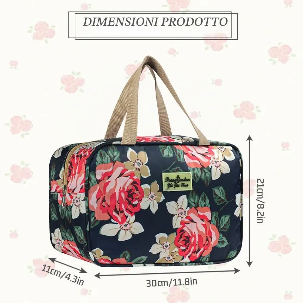 Aucuu Beauty Case Da Viaggio, Borsa da Toilette per Donna, Borse per Cosmetici con zip,Borsa Da Toilette Impermeabile Di Grande Capacità Per Brevi Viaggi, Affari E Ufficio - immagine 3