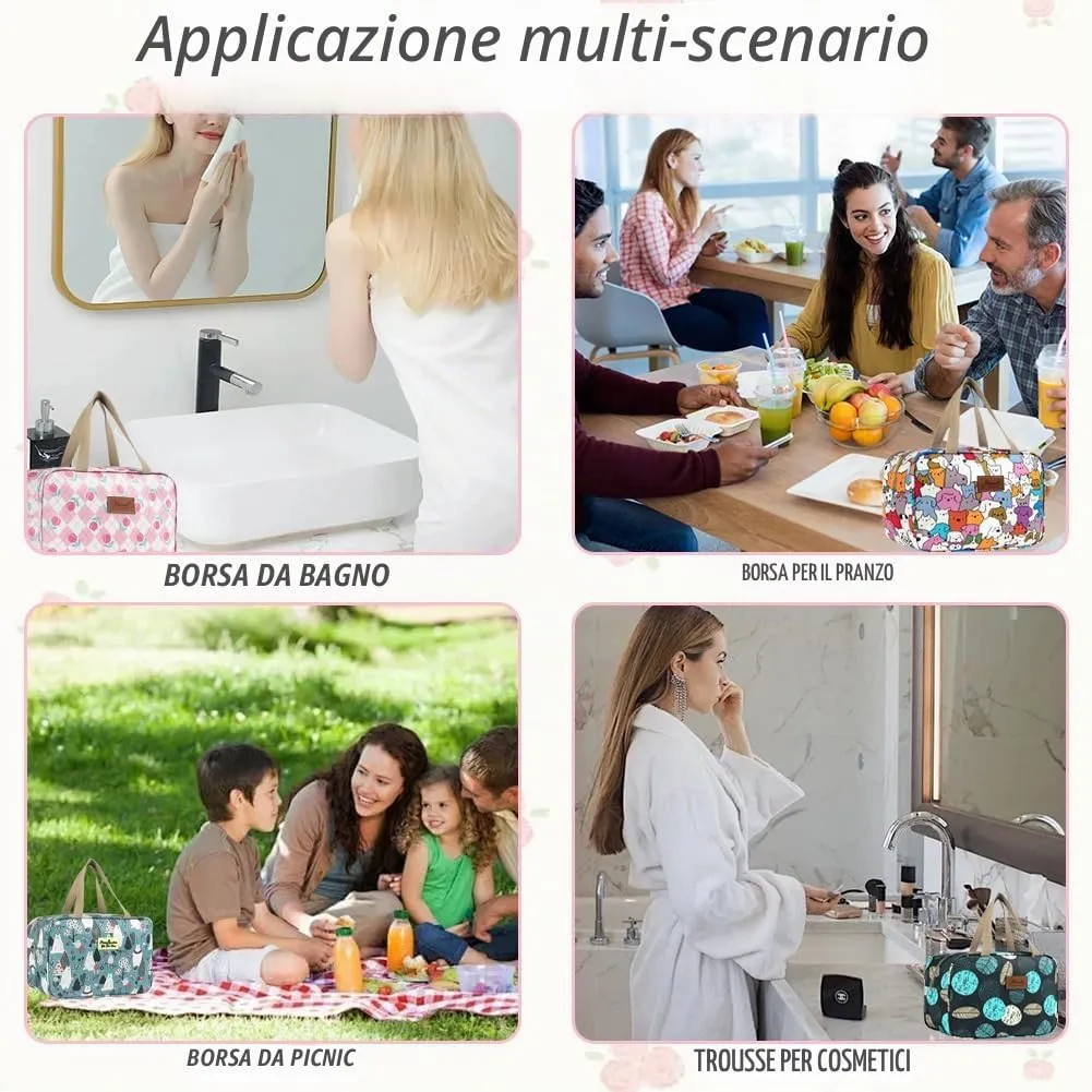 Aucuu Beauty Case Da Viaggio, Borsa da Toilette per Donna, Borse per Cosmetici con zip,Borsa Da Toilette Impermeabile Di Grande Capacità Per Brevi Viaggi, Affari E Ufficio - immagine 8