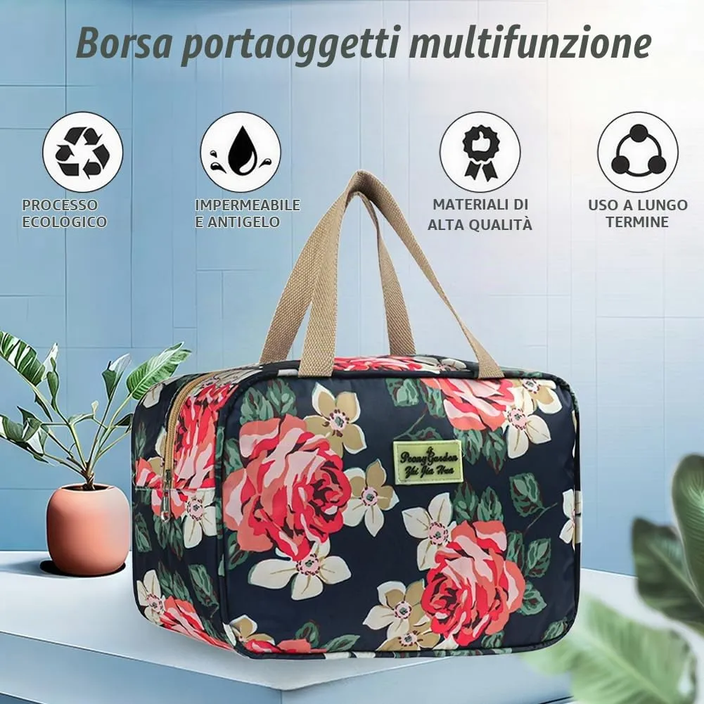 Aucuu Beauty Case Da Viaggio, Borsa da Toilette per Donna, Borse per Cosmetici con zip,Borsa Da Toilette Impermeabile Di Grande Capacità Per Brevi Viaggi, Affari E Ufficio - immagine 9