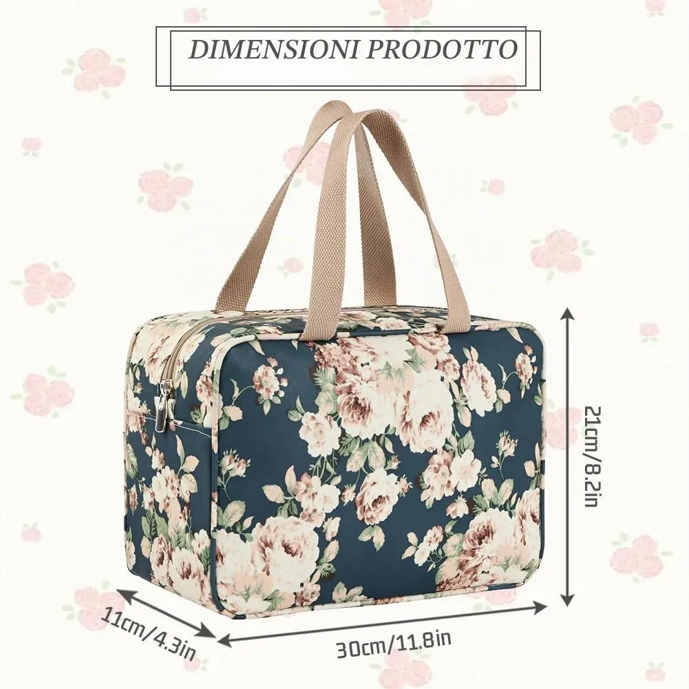 Aucuu Beauty Case Da Viaggio, Borsa da Toilette per Donna, Borse per Cosmetici con zip,Borsa Da Toilette Impermeabile Di Grande Capacità Per Brevi Viaggi, Affari E Ufficio - immagine 2