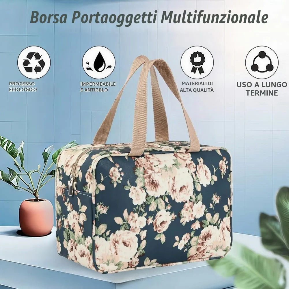 Aucuu Beauty Case Da Viaggio, Borsa da Toilette per Donna, Borse per Cosmetici con zip,Borsa Da Toilette Impermeabile Di Grande Capacità Per Brevi Viaggi, Affari E Ufficio - immagine 7
