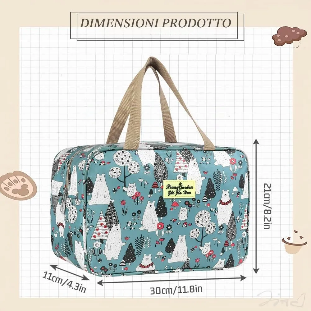 Aucuu Beauty Case Da Viaggio, Borsa da Toilette per Donna, Borse per Cosmetici con zip,Borsa Da Toilette Impermeabile Di Grande Capacità Per Brevi Viaggi, Affari E Ufficio - immagine 2