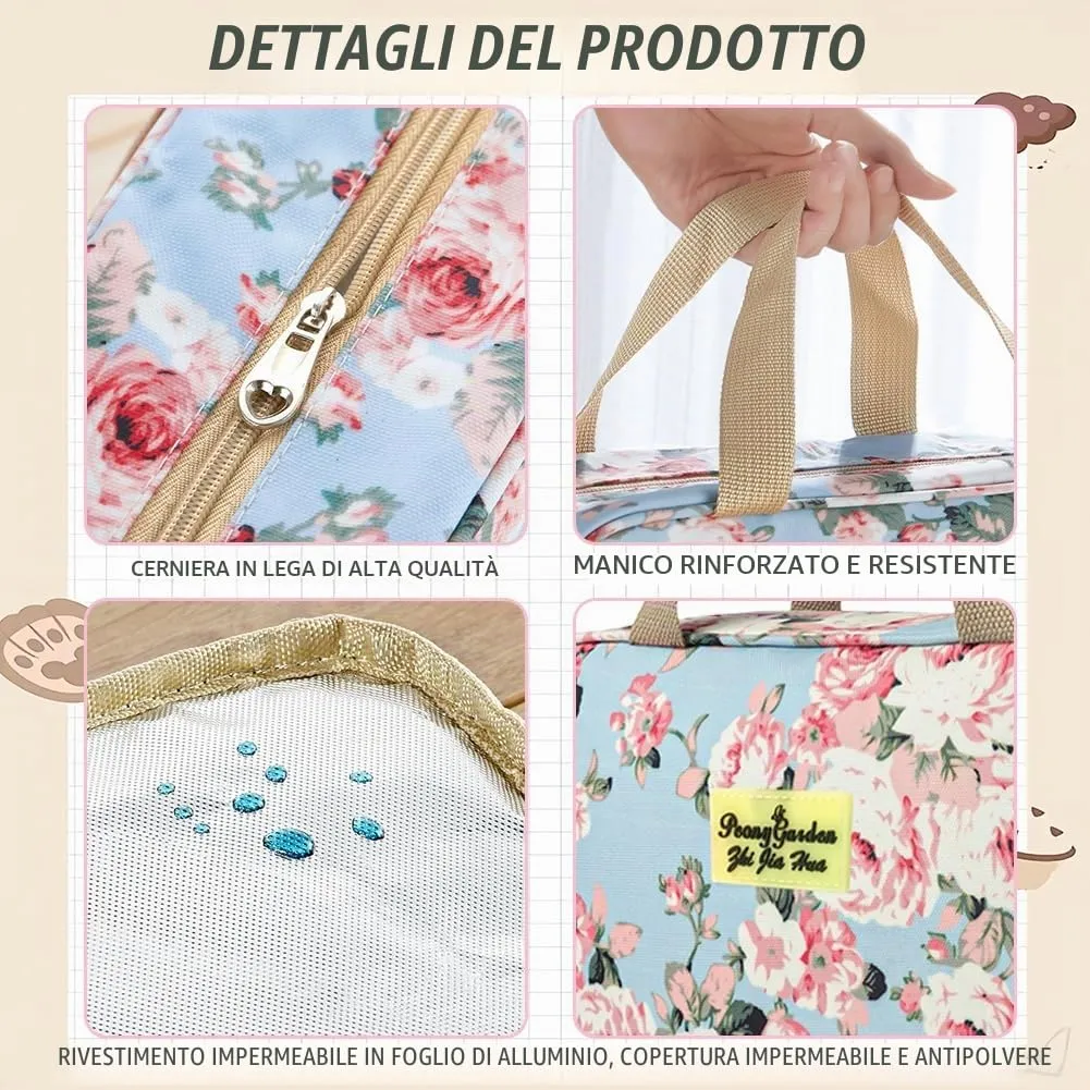 Aucuu Beauty Case Da Viaggio, Borsa da Toilette per Donna, Borse per Cosmetici con zip,Borsa Da Toilette Impermeabile Di Grande Capacità Per Brevi Viaggi, Affari E Ufficio - immagine 5