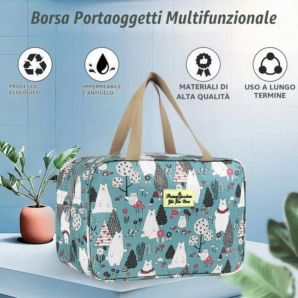 Aucuu Beauty Case Da Viaggio, Borsa da Toilette per Donna, Borse per Cosmetici con zip,Borsa Da Toilette Impermeabile Di Grande Capacità Per Brevi Viaggi, Affari E Ufficio - immagine 7