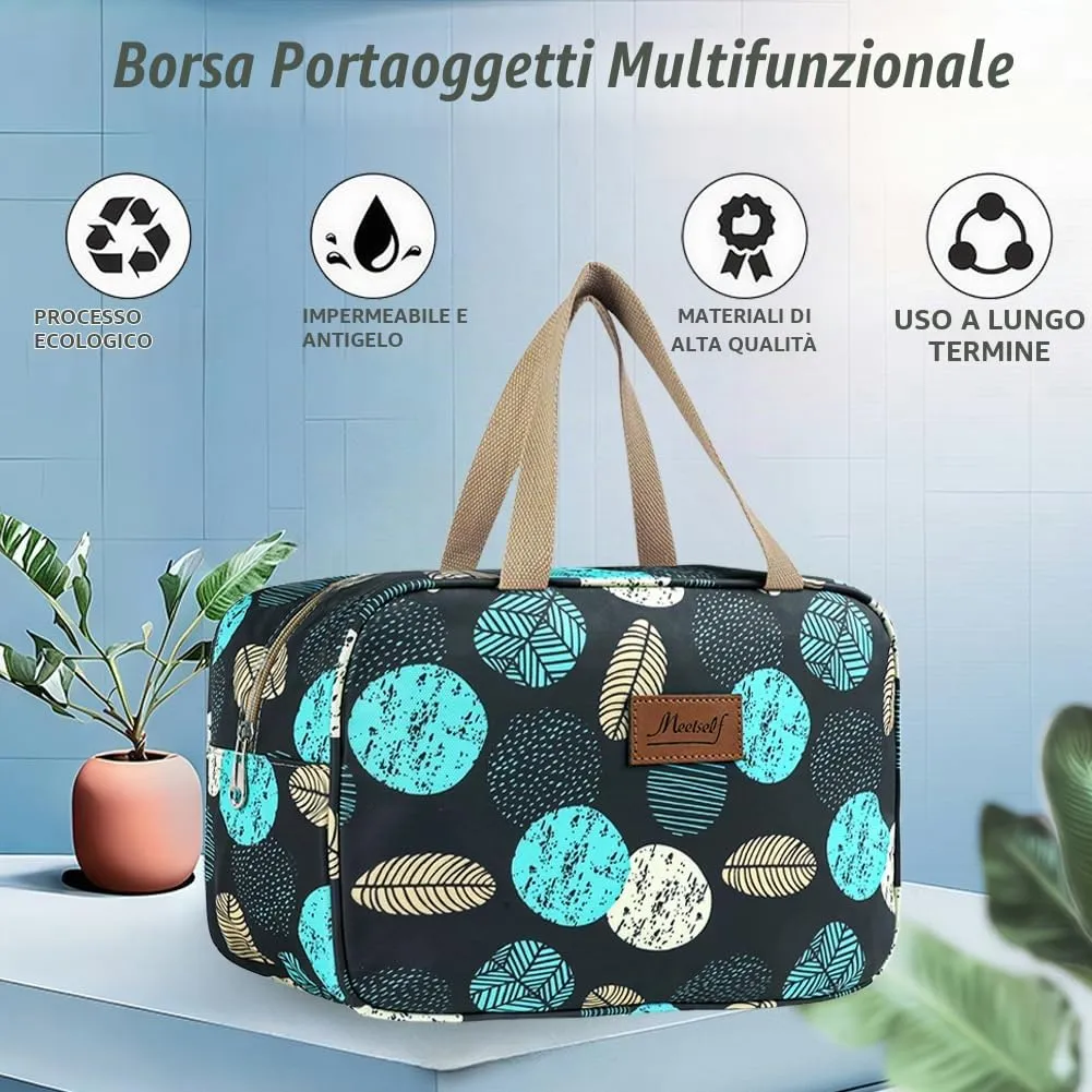 Aucuu Beauty Case Da Viaggio, Borsa da Toilette per Donna, Borse per Cosmetici con zip,Borsa Da Toilette Impermeabile Di Grande Capacità Per Brevi Viaggi, Affari E Ufficio - immagine 7