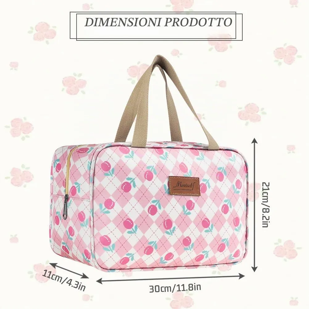 Aucuu Beauty Case Da Viaggio, Borsa da Toilette per Donna, Borse per Cosmetici con zip，Borsa Da Toilette Impermeabile Di Grande Capacità Per Brevi Viaggi, Affari E Ufficio - immagine 2