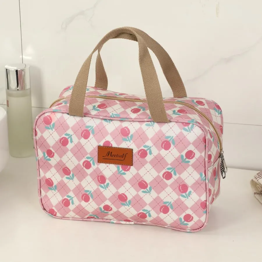 Aucuu Beauty Case Da Viaggio, Borsa da Toilette per Donna, Borse per Cosmetici con zip，Borsa Da Toilette Impermeabile Di Grande Capacità Per Brevi Viaggi, Affari E Ufficio - immagine 8