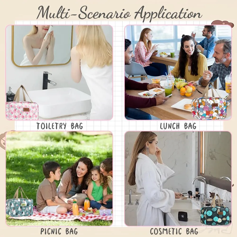 Aucuu Beauty Case Da Viaggio, Borsa da Toilette per Donna, Borse per Cosmetici con zip,Borsa Da Toilette Impermeabile Di Grande Capacità Per Brevi Viaggi, Affari E Ufficio - immagine 4