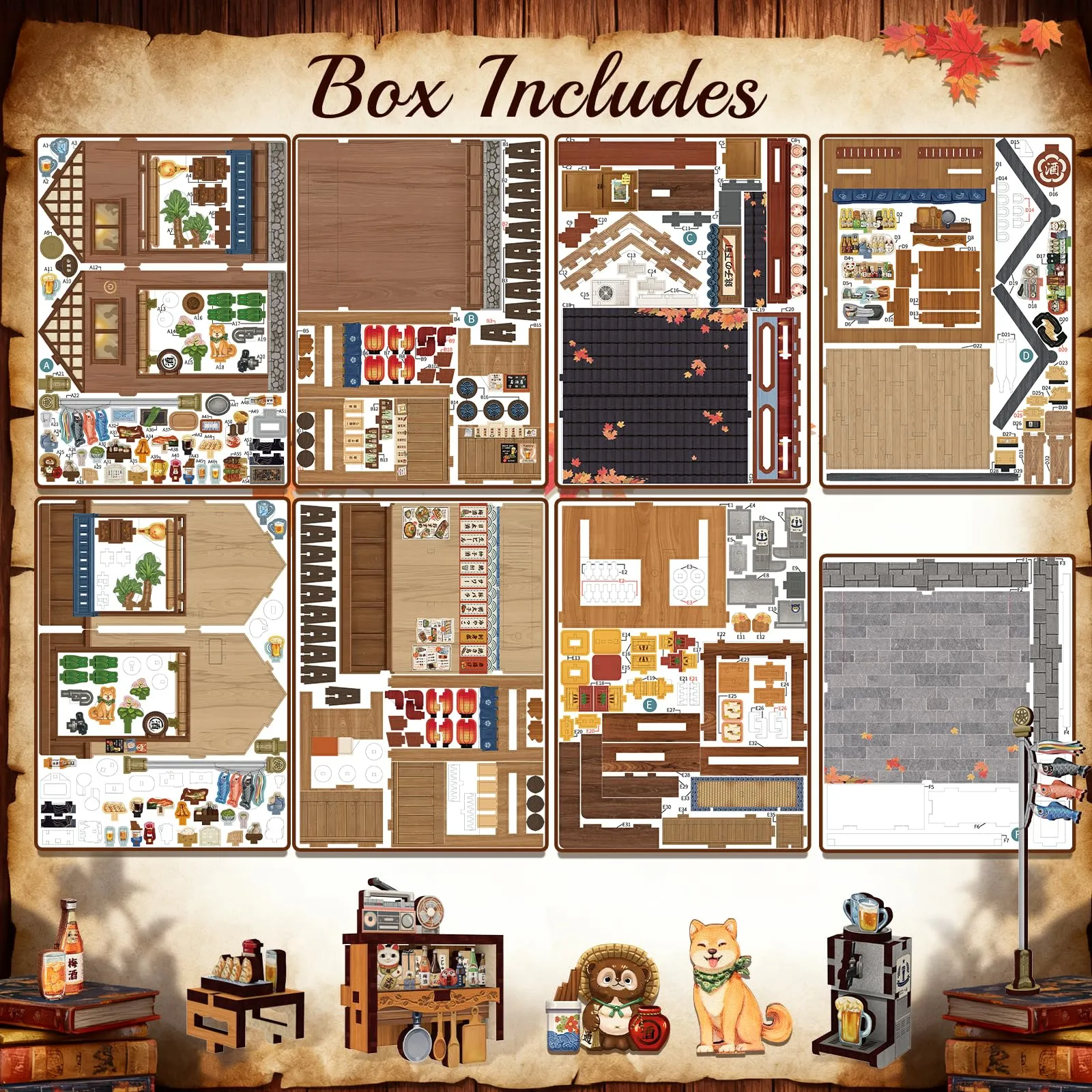 Cutefun Japanese Book Nook Kit - Kit Miniature per Libreria DIY per Adulti, Piccola Casa Puzzle 3D in Miniatura Regalo Artigianale per Donne, Ragazzi e Amanti della Lettura (Izaka-ya Kurosawa) - immagine 7