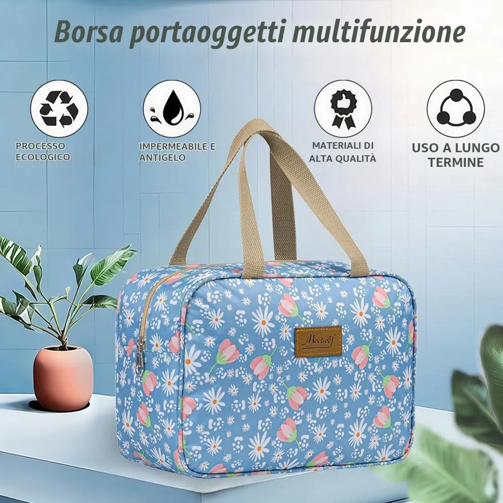 Aucuu Beauty Case Da Viaggio, Borsa da Toilette per Donna, Borse per Cosmetici con zip，Borsa Da Toilette Impermeabile Di Grande Capacità Per Brevi Viaggi, Affari E Ufficio - immagine 9