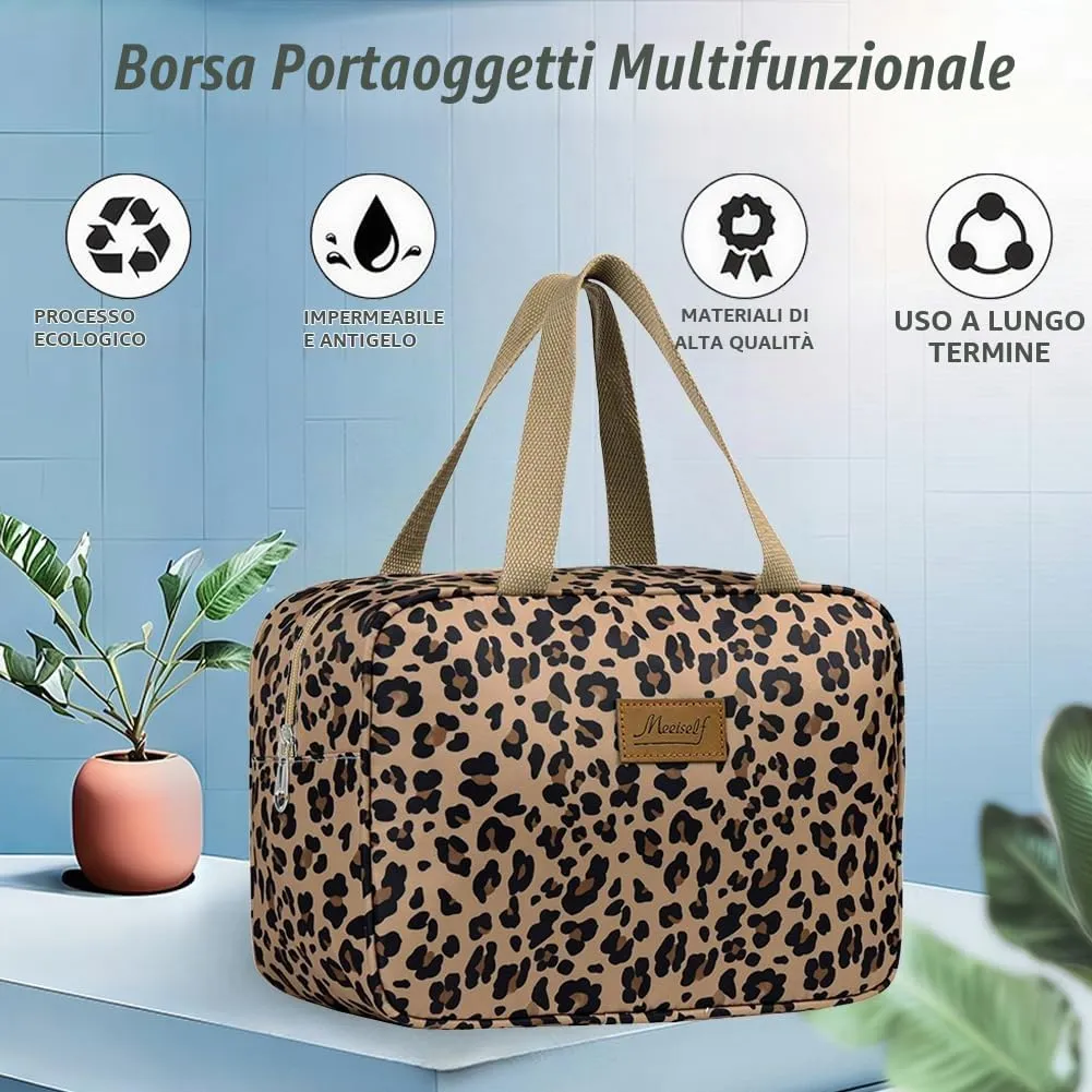 Aucuu Beauty Case Da Viaggio, Borsa da Toilette per Donna, Borse per Cosmetici con zip,Borsa Da Toilette Impermeabile Di Grande Capacità Per Brevi Viaggi, Affari E Ufficio - immagine 5
