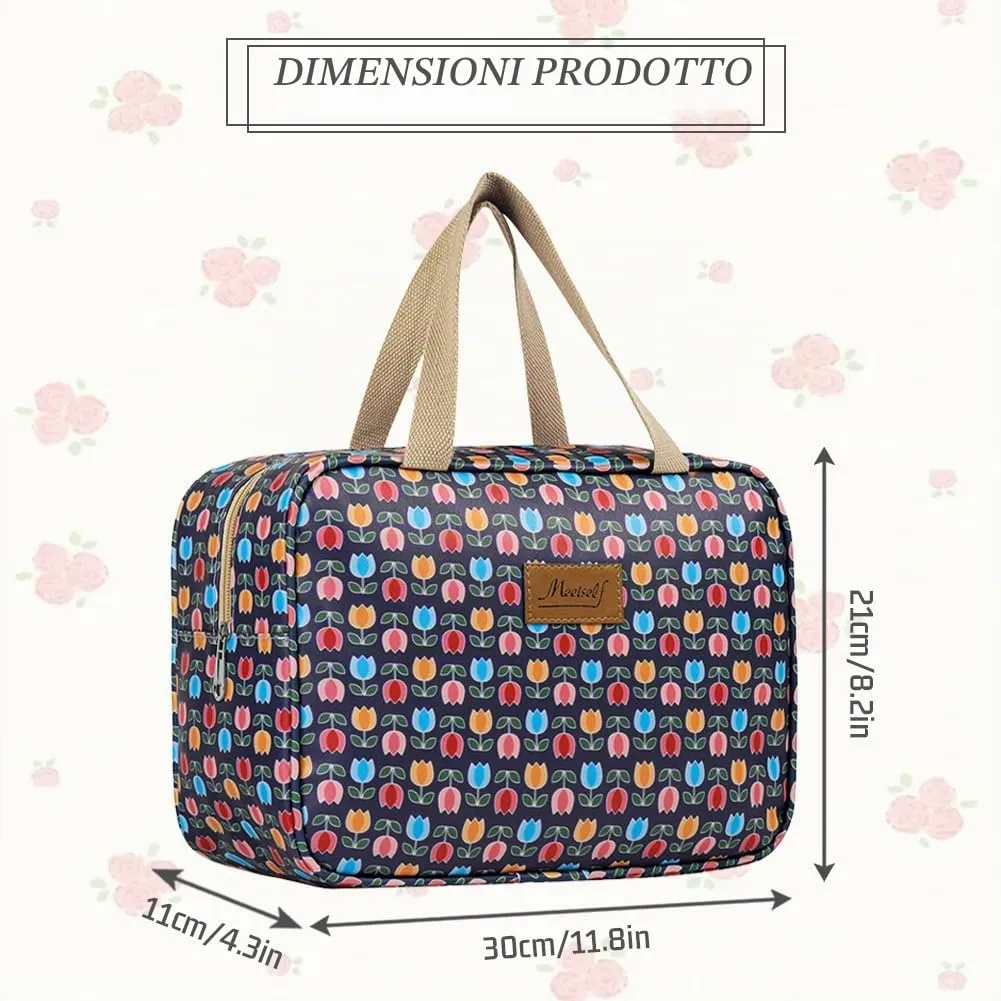 Aucuu Beauty Case Da Viaggio, Borsa da Toilette per Donna, Borse per Cosmetici con zip,Borsa Da Toilette Impermeabile Di Grande Capacità Per Brevi Viaggi, Affari E Ufficio - immagine 2
