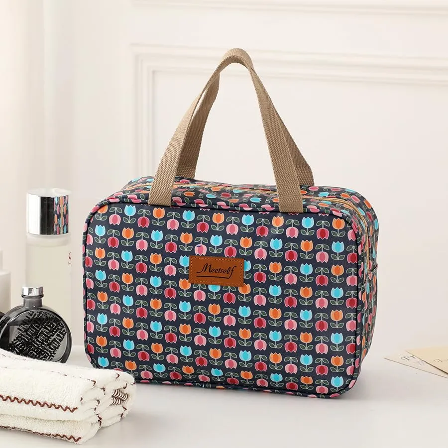 Aucuu Beauty Case Da Viaggio, Borsa da Toilette per Donna, Borse per Cosmetici con zip,Borsa Da Toilette Impermeabile Di Grande Capacità Per Brevi Viaggi, Affari E Ufficio - immagine 4
