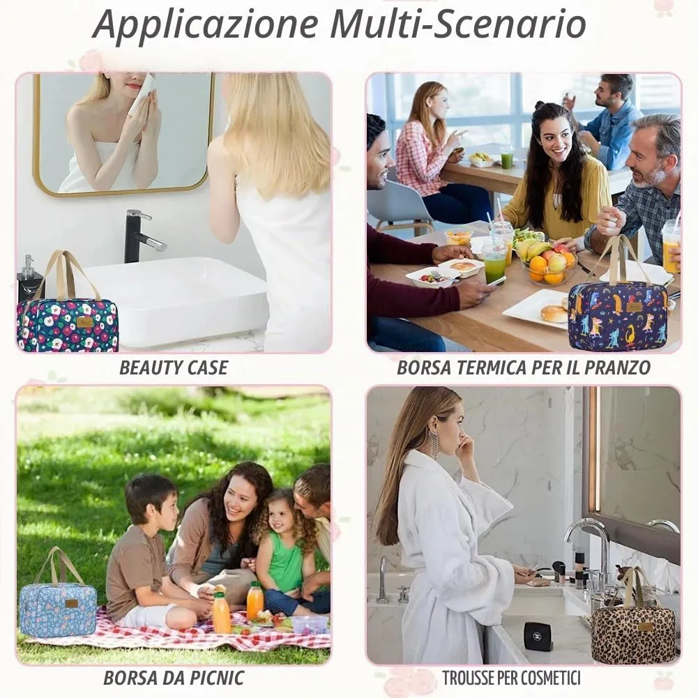Aucuu Beauty Case Da Viaggio, Borsa da Toilette per Donna, Borse per Cosmetici con zip,Borsa Da Toilette Impermeabile Di Grande Capacità Per Brevi Viaggi, Affari E Ufficio - immagine 6