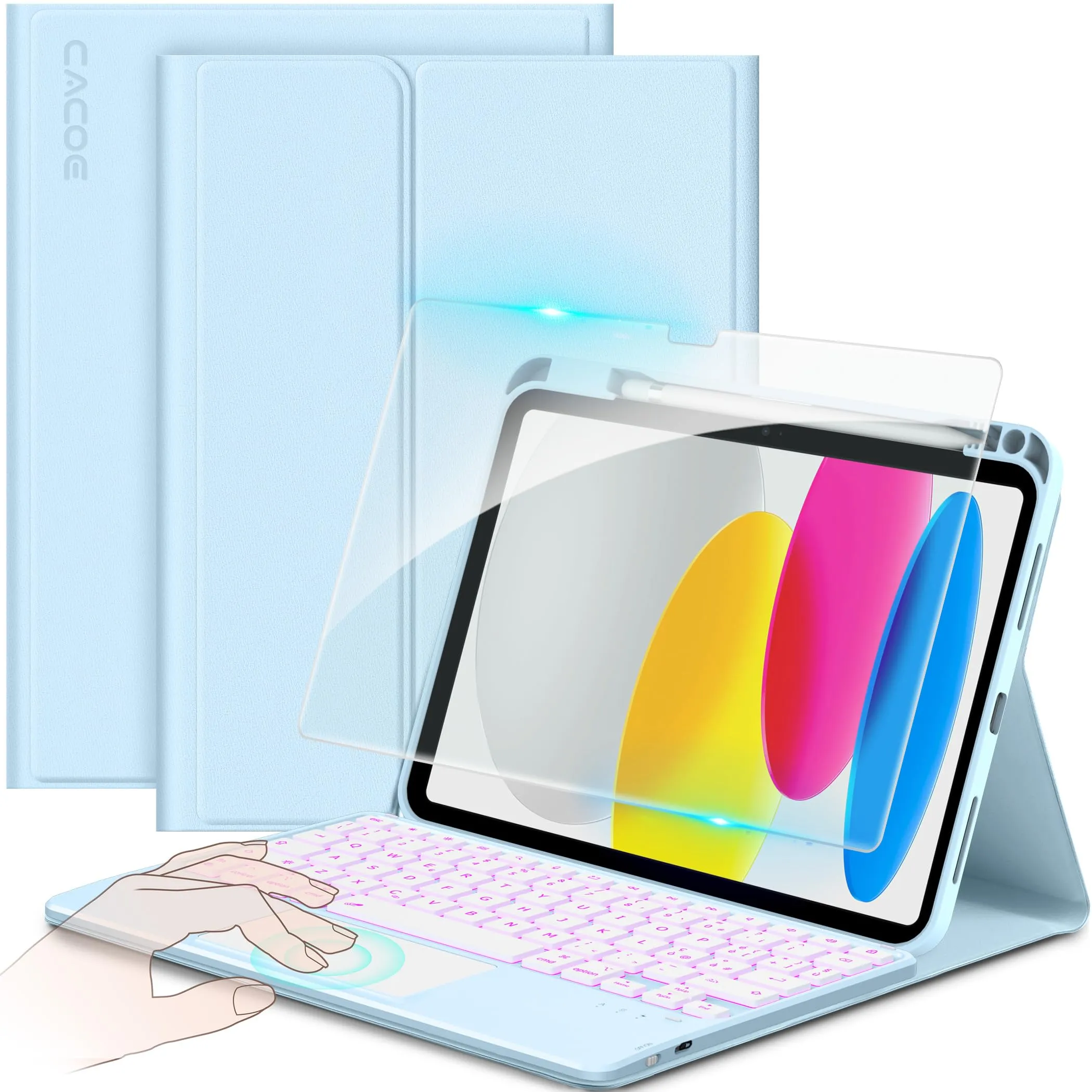 CACOE Cover con Tastiera per iPad 11 (A16) 2025 11" / 10 2022 con Touchpad - immagine 1