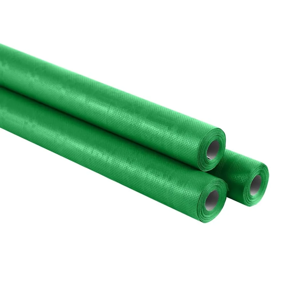 Rotolo Tovaglia Impermeabile in carta Damascata largo 1,18 metri x 7 metri (1 rotolo) o 21 metri (3 rotoli) VARI COLORI efficace contro macchie e liquidi (Verde Smeraldo, 21 metri (3 rotoli)) - immagine 1
