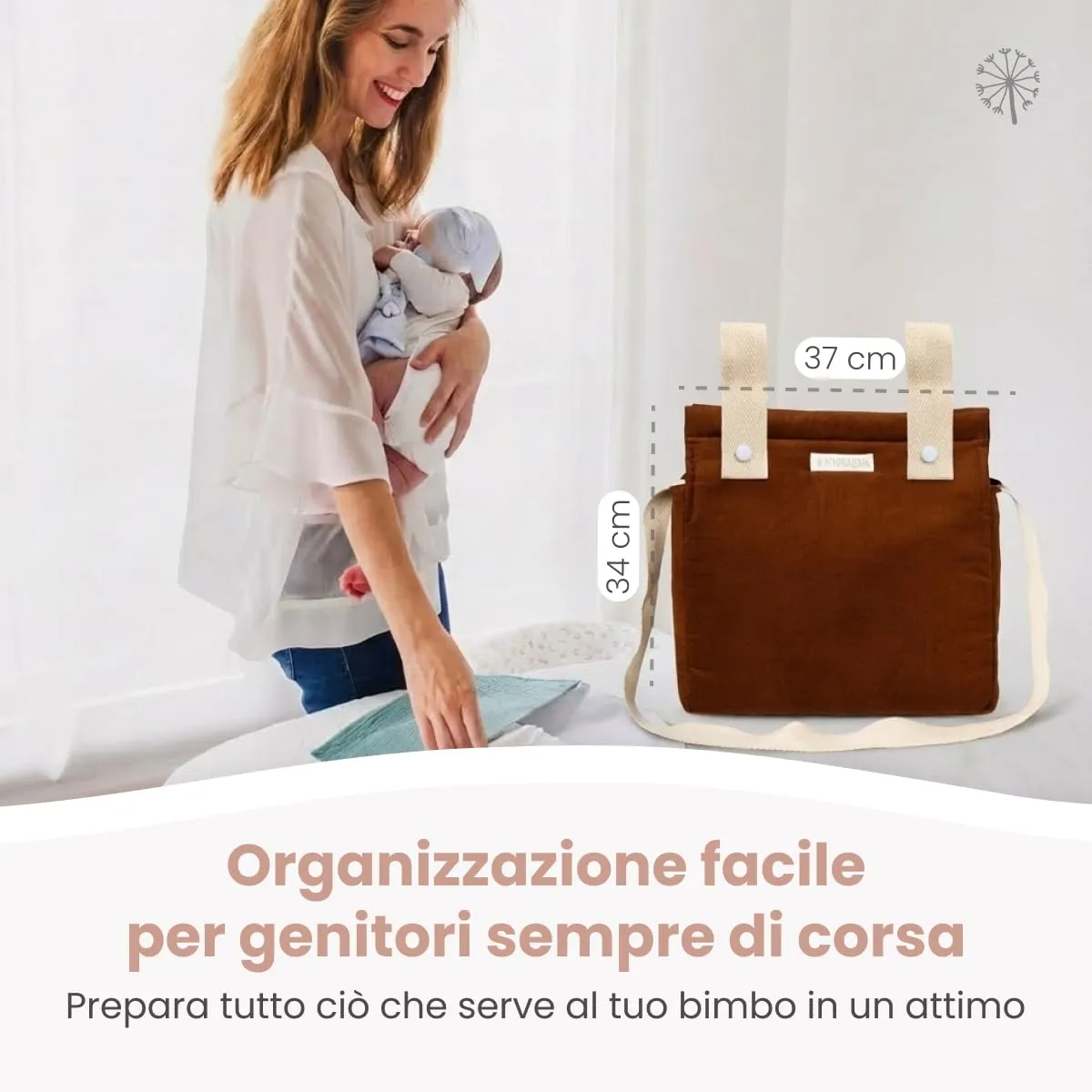 MIMUSELINA Borsa Passeggino Universale e Cambio Bambino | Borsa Fasciatoio Neonato con Ampia Capacità e Scomparti Interni | Organizer Maternità Elegante e Pratico | Realizzato in Spagna - immagine 2