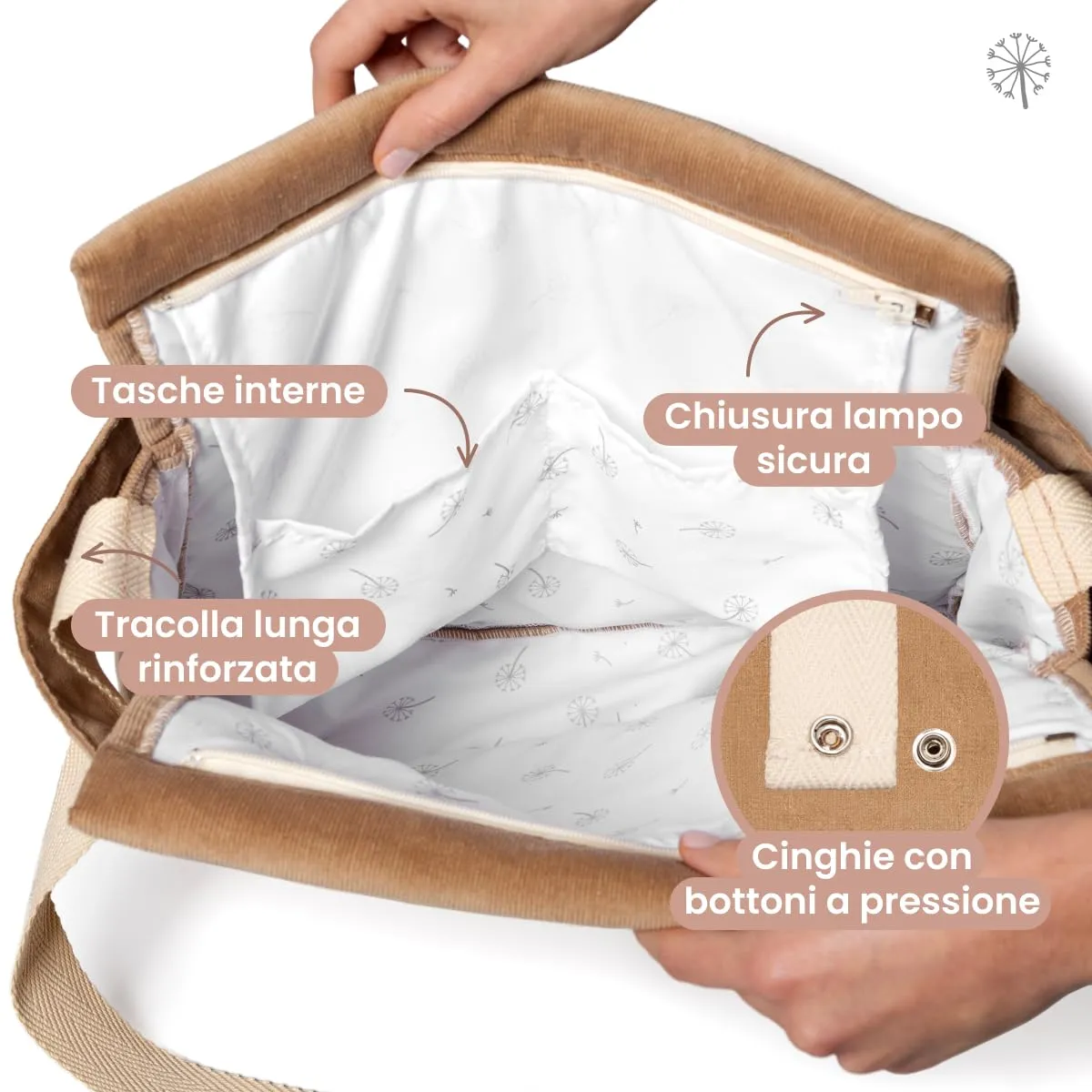 MIMUSELINA Borsa Passeggino Universale e Cambio Bambino | Borsa Fasciatoio Neonato con Ampia Capacità e Scomparti Interni | Organizer Maternità Elegante e Pratico | Realizzato in Spagna - immagine 2
