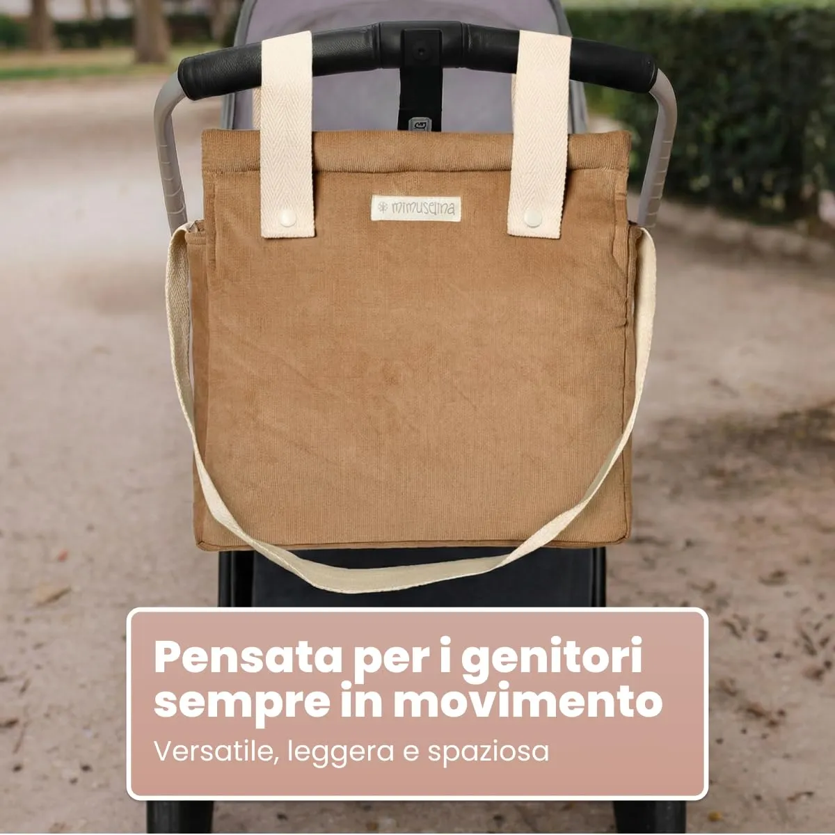MIMUSELINA Borsa Passeggino Universale e Cambio Bambino | Borsa Fasciatoio Neonato con Ampia Capacità e Scomparti Interni | Organizer Maternità Elegante e Pratico | Realizzato in Spagna - immagine 3