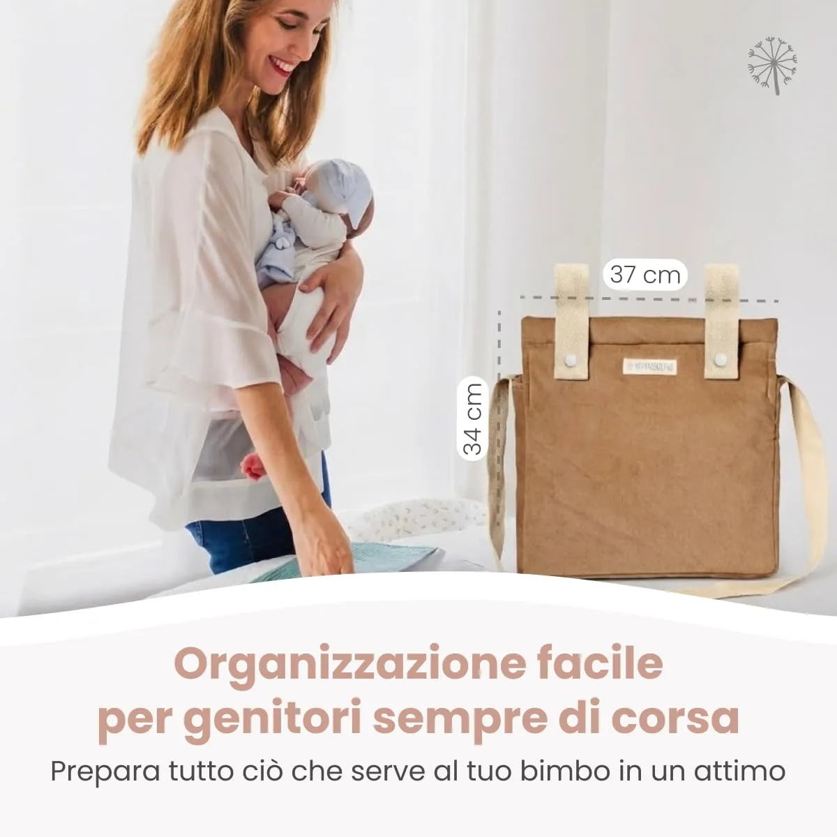 MIMUSELINA Borsa Passeggino Universale e Cambio Bambino | Borsa Fasciatoio Neonato con Ampia Capacità e Scomparti Interni | Organizer Maternità Elegante e Pratico | Realizzato in Spagna - immagine 4
