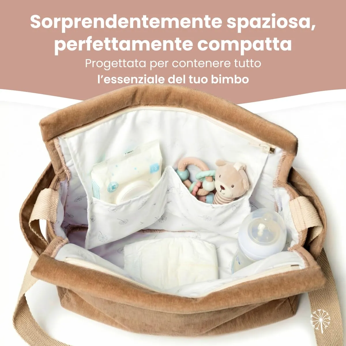 MIMUSELINA Borsa Passeggino Universale e Cambio Bambino | Borsa Fasciatoio Neonato con Ampia Capacità e Scomparti Interni | Organizer Maternità Elegante e Pratico | Realizzato in Spagna - immagine 5