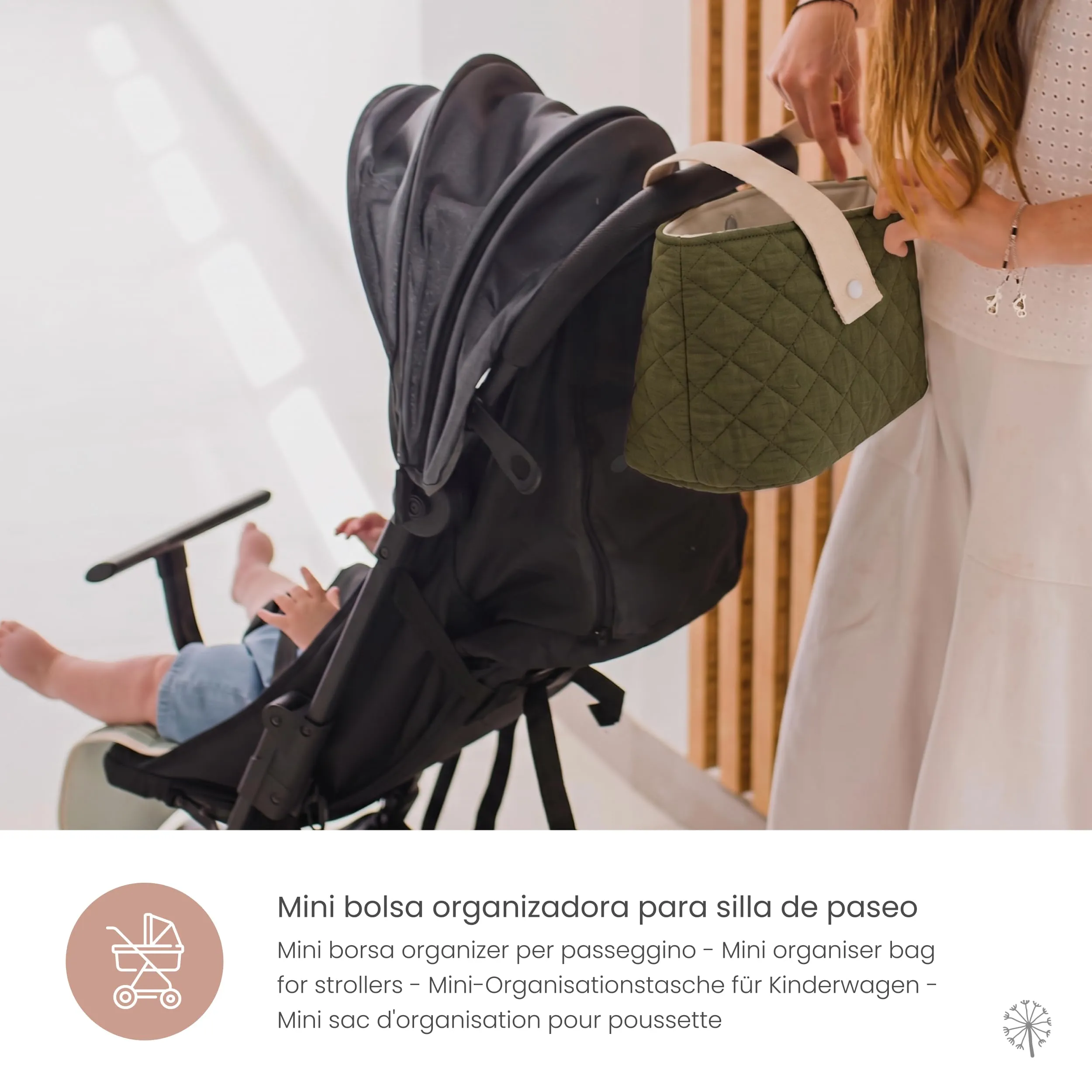 MIMUSELINA Borsa Passeggino Universale e Cambio Bambino | Borsa Fasciatoio Neonato con Ampia Capacità e Scomparti Interni | Organizer Maternità Elegante e Pratico | Realizzato in Spagna - immagine 2