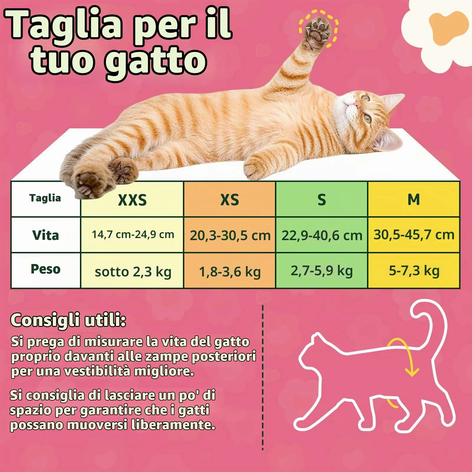 MICOOYO Pannolini usa e getta per gatti femminili super assorbenti per cuccioli di gatto e cane, pannolini igienici per donne in calore e incontinenza (fiore rosa,XS, 24) - immagine 7