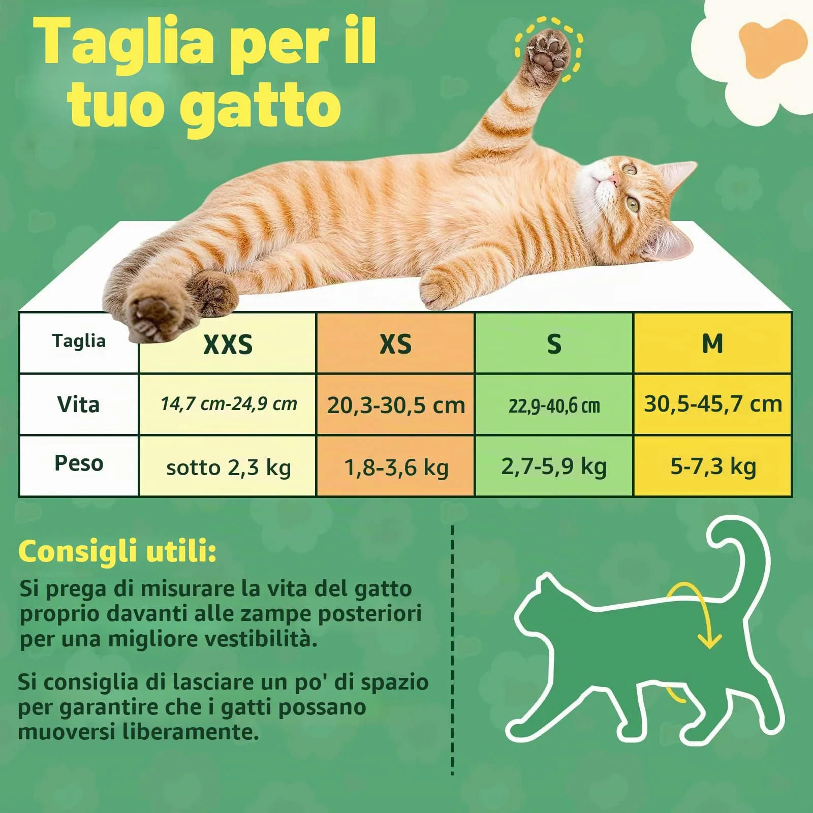 MICOOYO Pannolini usa e getta per gatti femminili super assorbenti per cuccioli di gatto e cane, pannolini igienici per donne in calore e incontinenza (Fiori verdi,XS, 24) - immagine 7