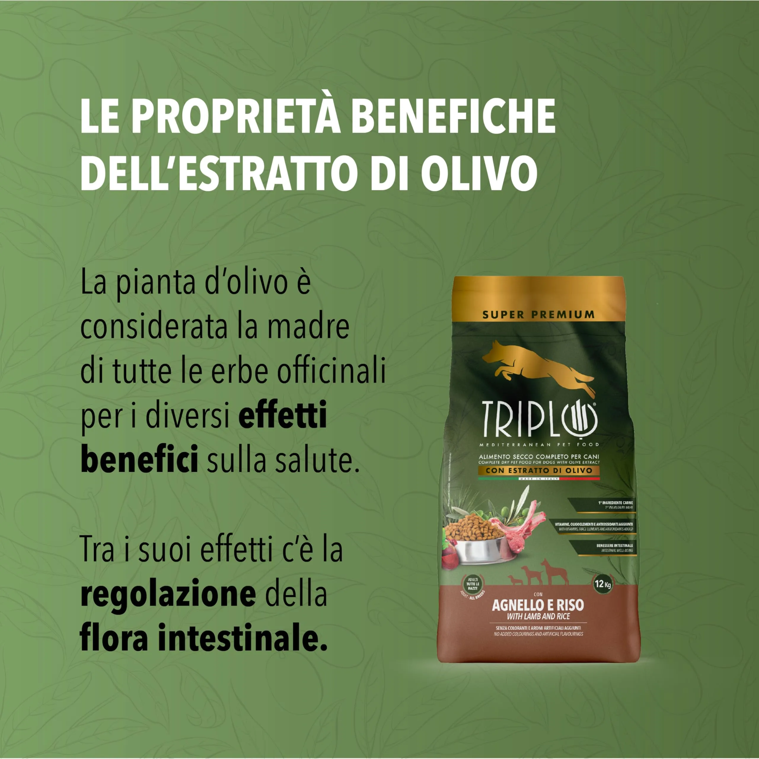 TerComposti - Triplo Pet Food Agnello e Riso 12kg, Ideale per Adulti di Tutte le Razze, Pelo Lucido e Folto, Crocchette Cani con Estratto di Olivo, Cibo per Cani Secco Nutriente e Bilanciato - immagine 2