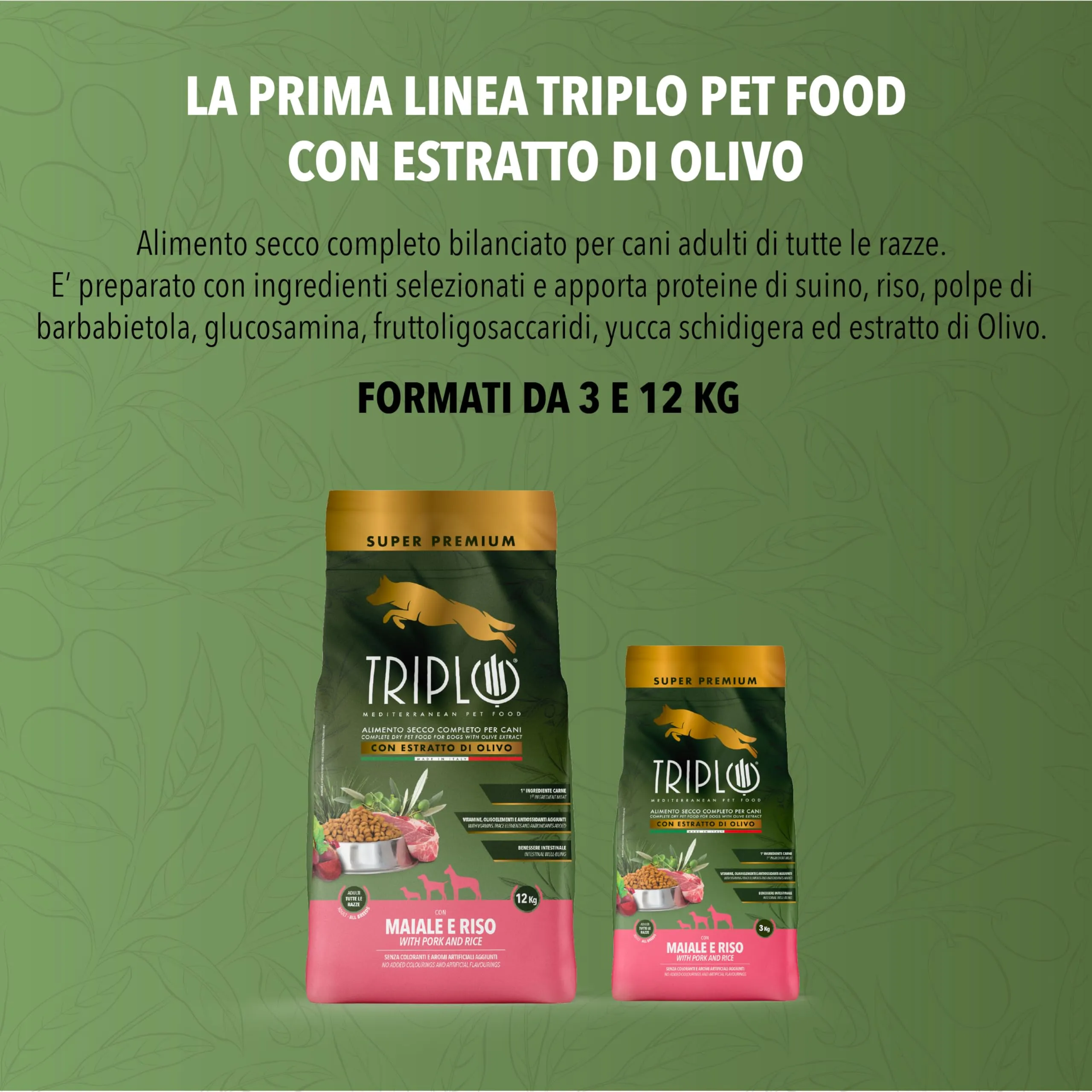 TerComposti - Triplo Pet Food Maiale e Riso 12kg, Ideale per Adulti di Tutte le Razze, Pelo Lucido e Folto, Crocchette Cani con Estratto di Olivo, Cibo per Cani Secco Nutriente e Bilanciato - immagine 6