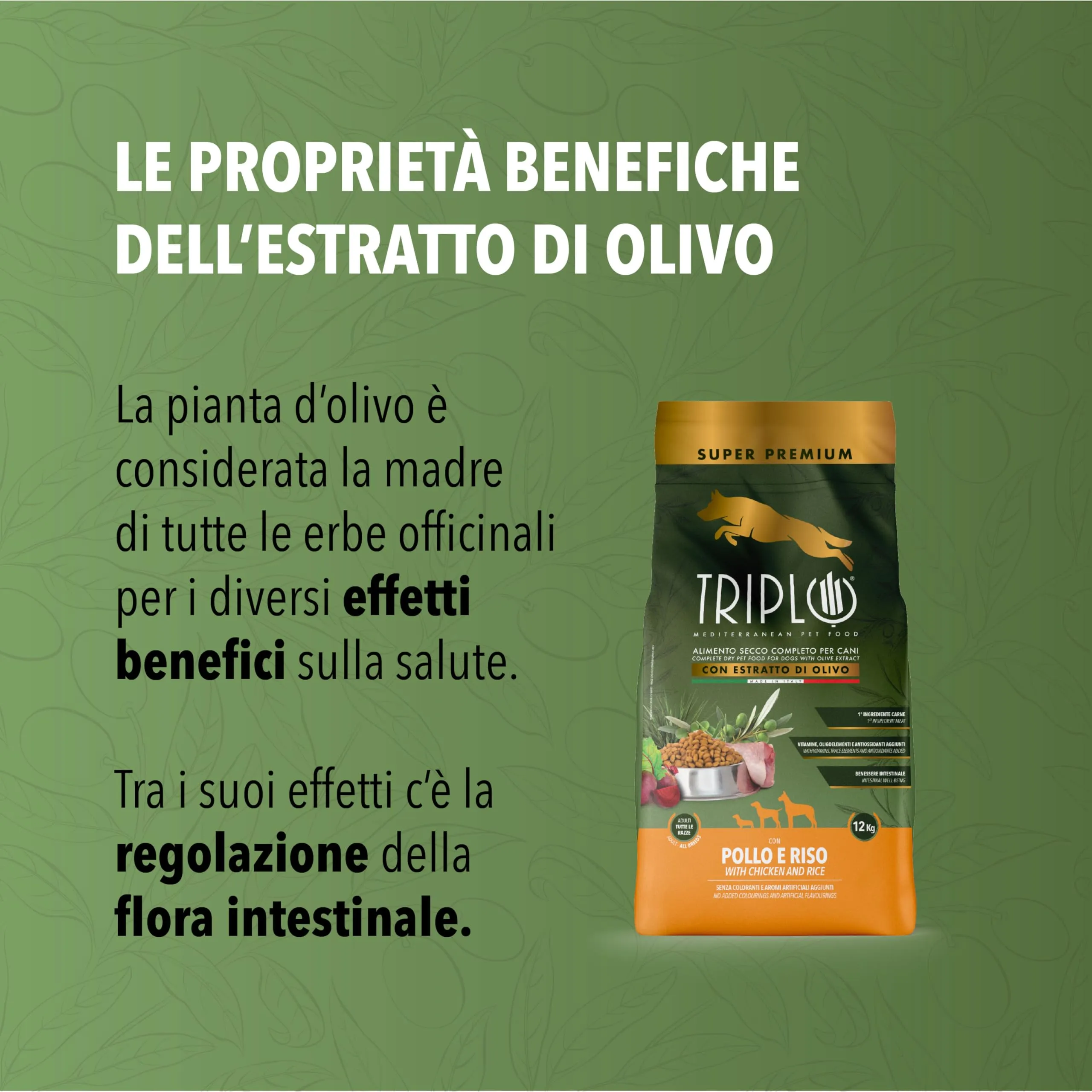 TerComposti - Triplo Pet Food Pollo e Riso 3kg x4, Ideale per Adulti di Tutte le Razze, Pelo Lucido e Folto, Crocchette Cani con Estratto di Olivo, Cibo per Cani Secco Nutriente e Bilanciato - immagine 2