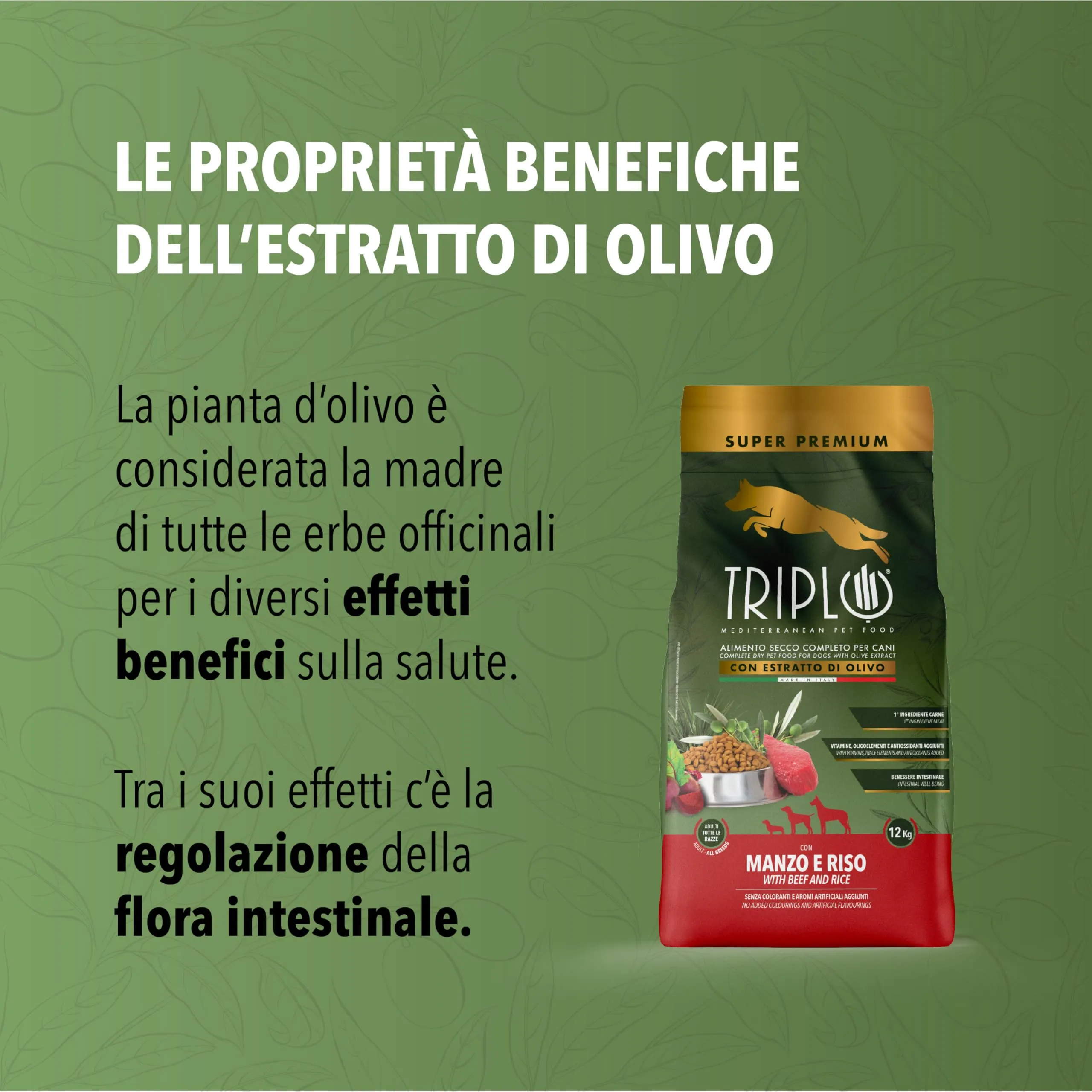 TerComposti - Triplo Pet Food Manzo e Riso 12kg, Ideale per Adulti di Tutte le Razze, Pelo Lucido e Folto, Crocchette Cani con Estratto di Olivo, Cibo per Cani Secco Nutriente e Bilanciato - immagine 2