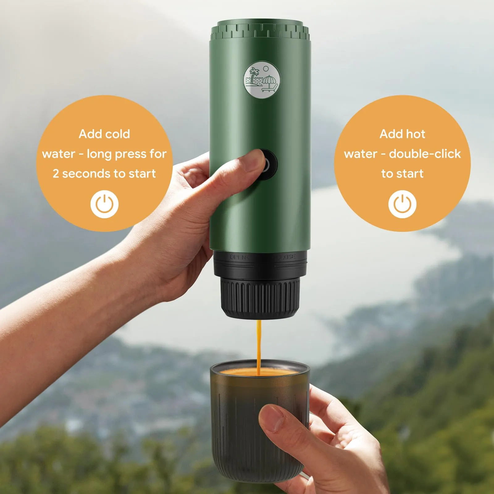 RECAFIMIL Macchina Espresso Portatile Elettrica Autoriscaldante, Verde - immagine 6