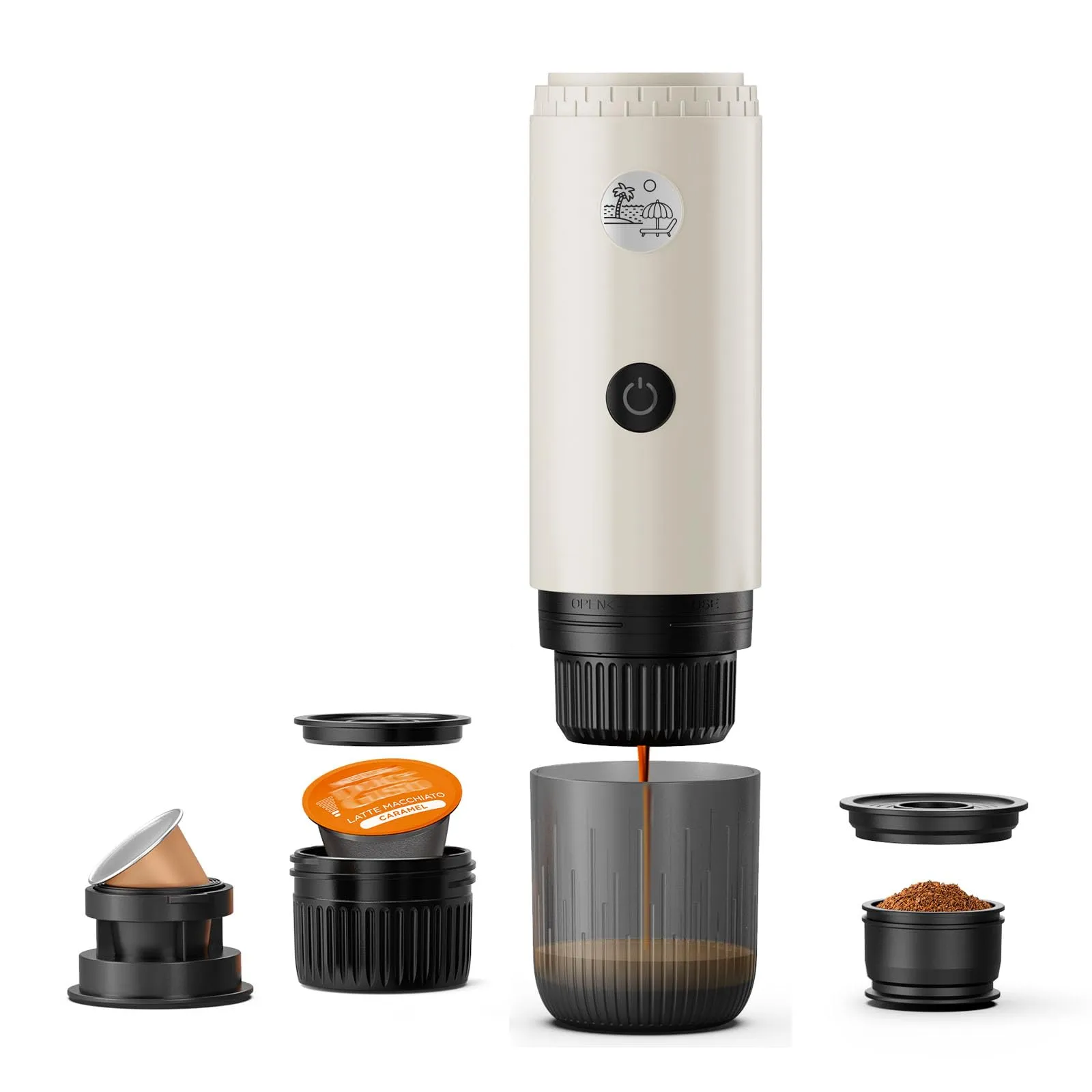 RECAFIMIL Macchina Espresso Portatile Elettrica Autoriscaldante, Bianco - immagine 1
