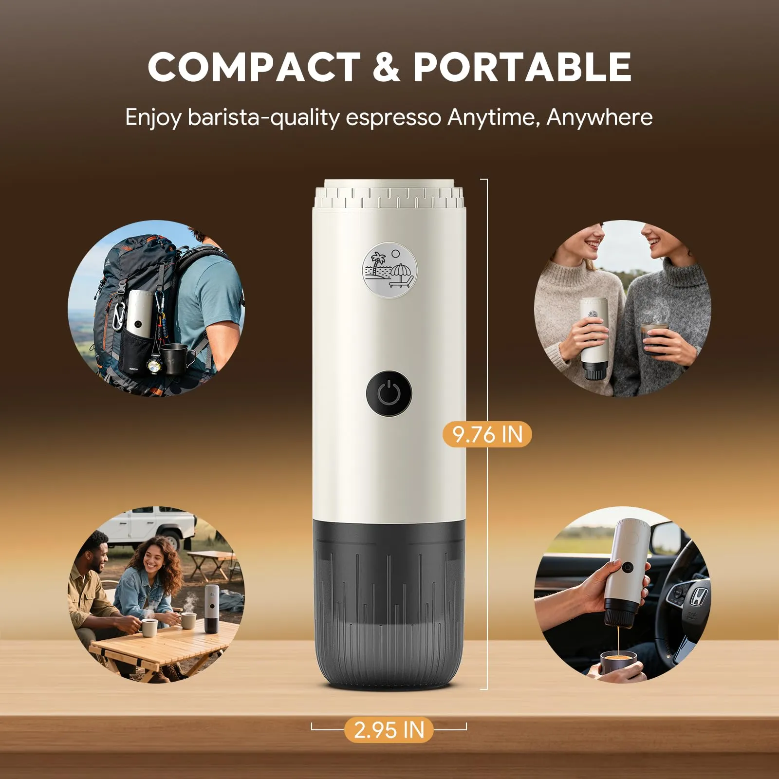 RECAFIMIL Macchina Espresso Portatile Elettrica Autoriscaldante, Bianco - immagine 3