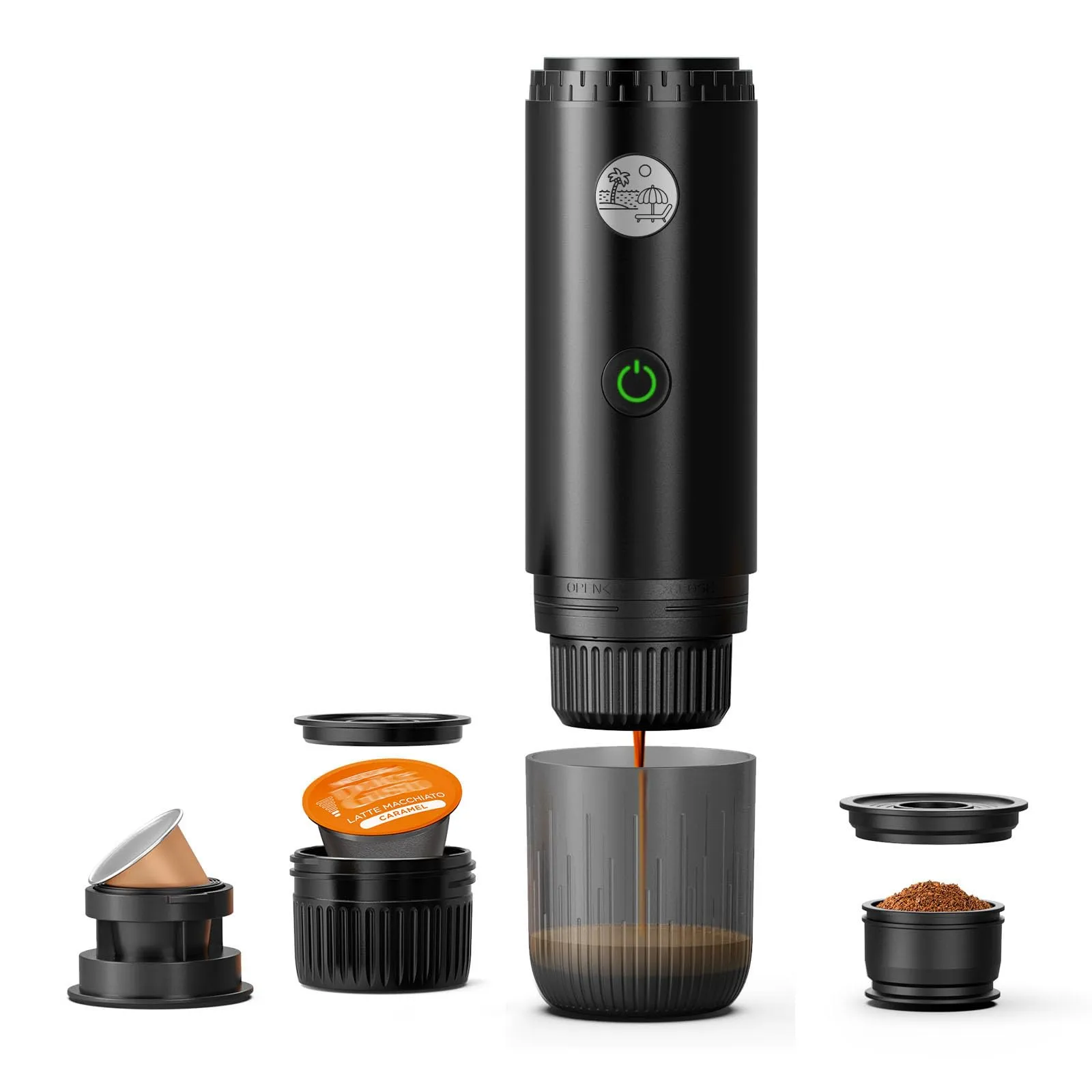 RECAFIMIL Macchina Espresso Portatile Elettrica Autoriscaldante,Nero - immagine 1