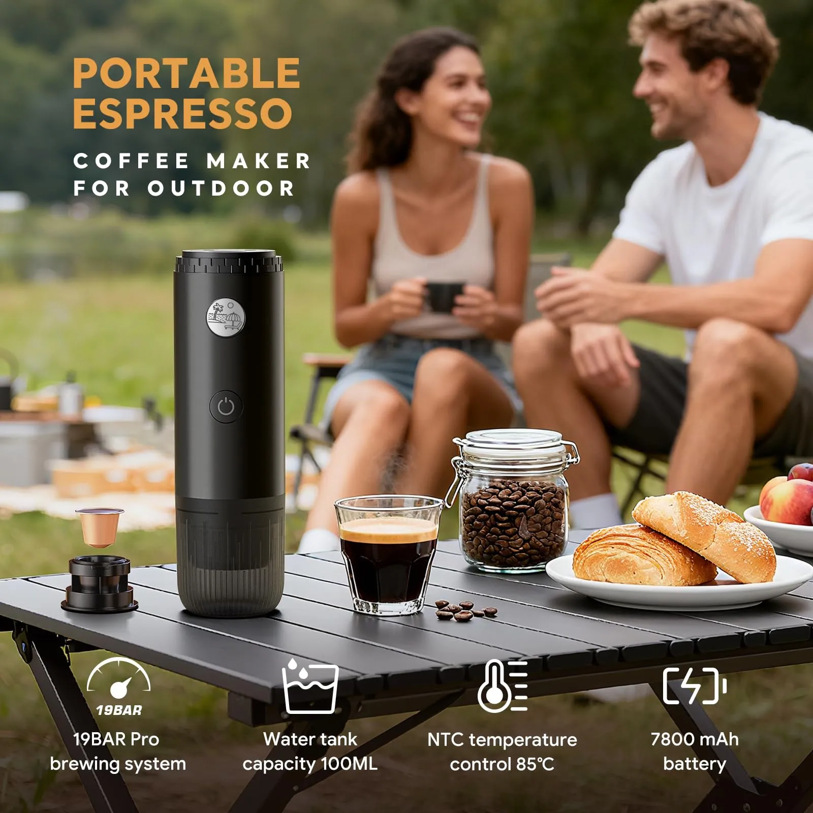 RECAFIMIL Macchina Espresso Portatile Elettrica Autoriscaldante,Nero - immagine 8