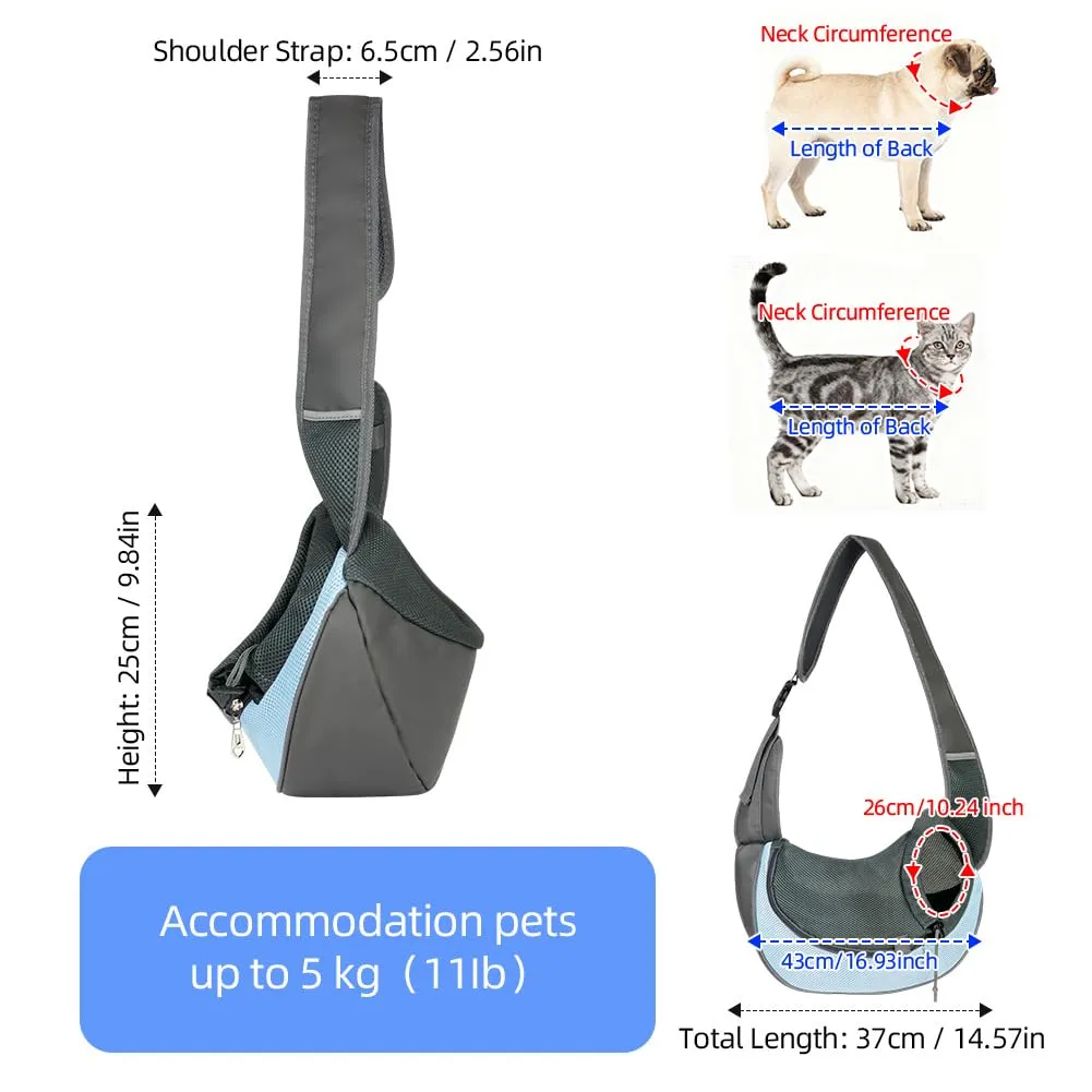AUYAO Borsa da Viaggio per Cani, Regolabile Borsa da Trasporto per Cani Piccoli, Trasportino da Passeggio per Cane, con Tasche, Marsupio per Cane/Gatto Fino a 5 KG, per Passeggiata e all'Aria Aperta - immagine 2
