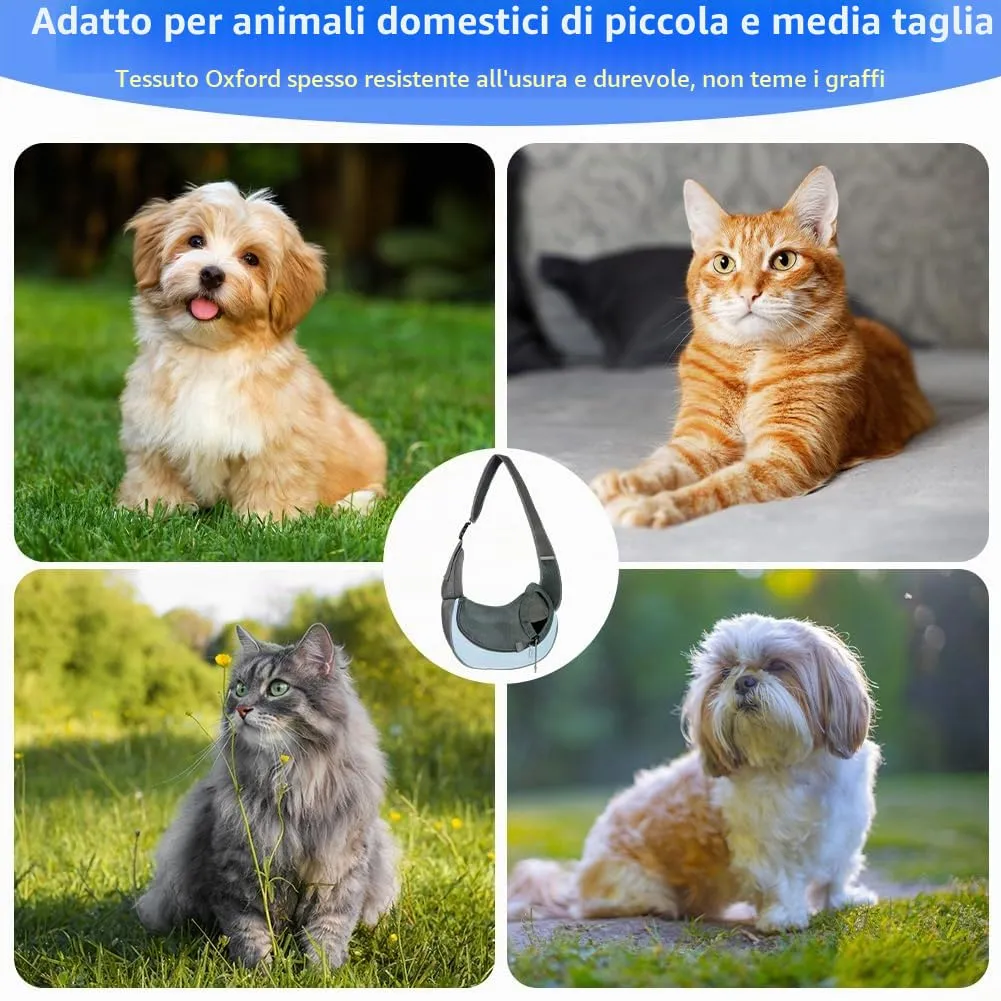 AUYAO Borsa da Viaggio per Cani, Regolabile Borsa da Trasporto per Cani Piccoli, Trasportino da Passeggio per Cane, con Tasche, Marsupio per Cane/Gatto Fino a 5 KG, per Passeggiata e all'Aria Aperta - immagine 7