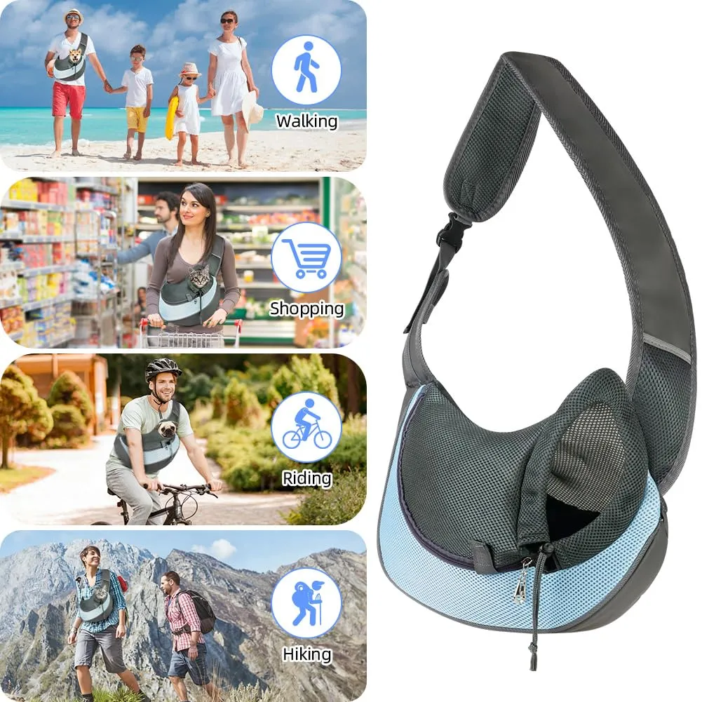 AUYAO Borsa da Viaggio per Cani, Regolabile Borsa da Trasporto per Cani Piccoli, Trasportino da Passeggio per Cane, con Tasche, Marsupio per Cane/Gatto Fino a 5 KG, per Passeggiata e all'Aria Aperta - immagine 8