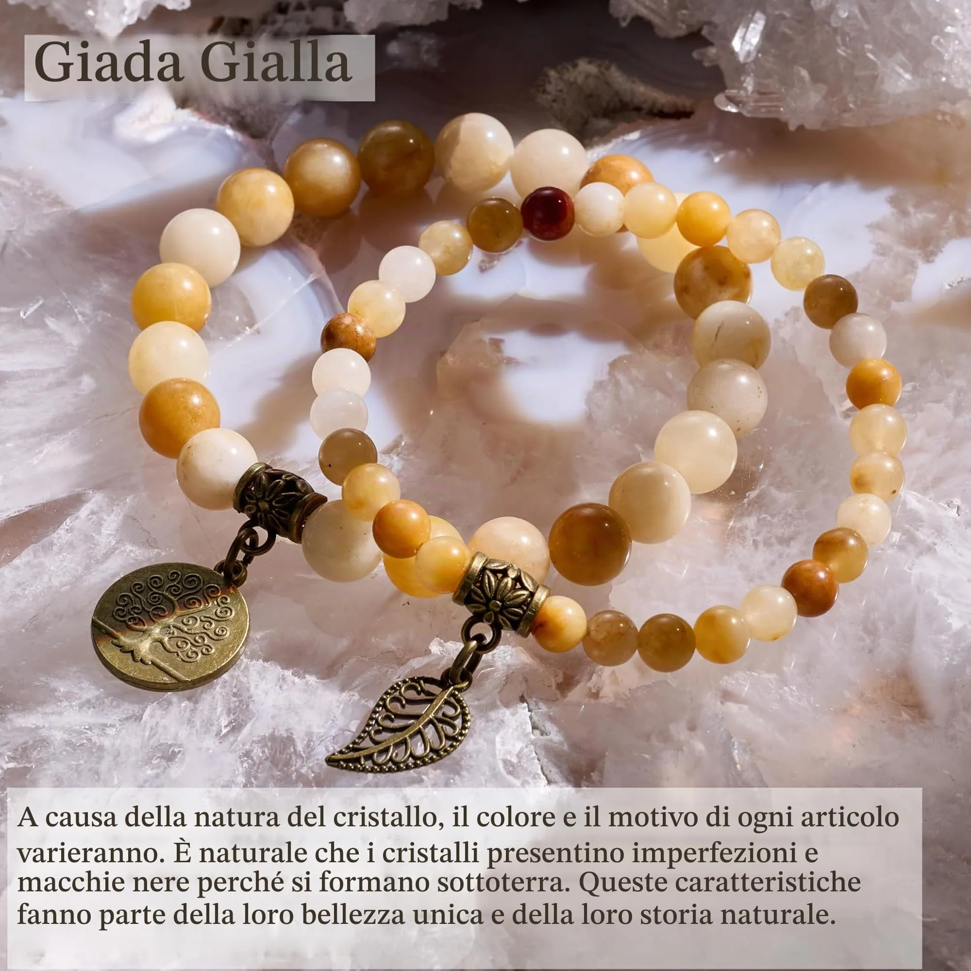 Farfume Bracciali Chakra per le donne - Cristalli Bracciale Donne Pietre Naturali Yoga Reiki- Un set di bracciali doppi (Topazio(Potenziamento) Medio) - immagine 5