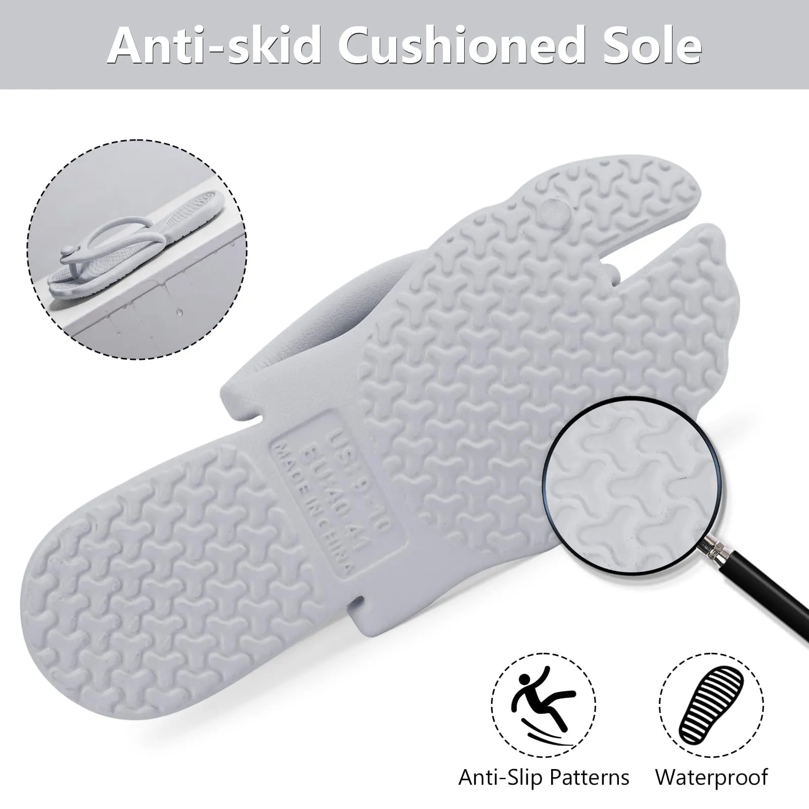 Rosoz Ciabatte, Pantofole Uomo Ciabatte Mare Donna Ciabatte Uomo Ciabatte Gomma Donna Pantofole Da Bagno Pieghevole Facile da Asciugare Piscina Antiscivolante - immagine 4