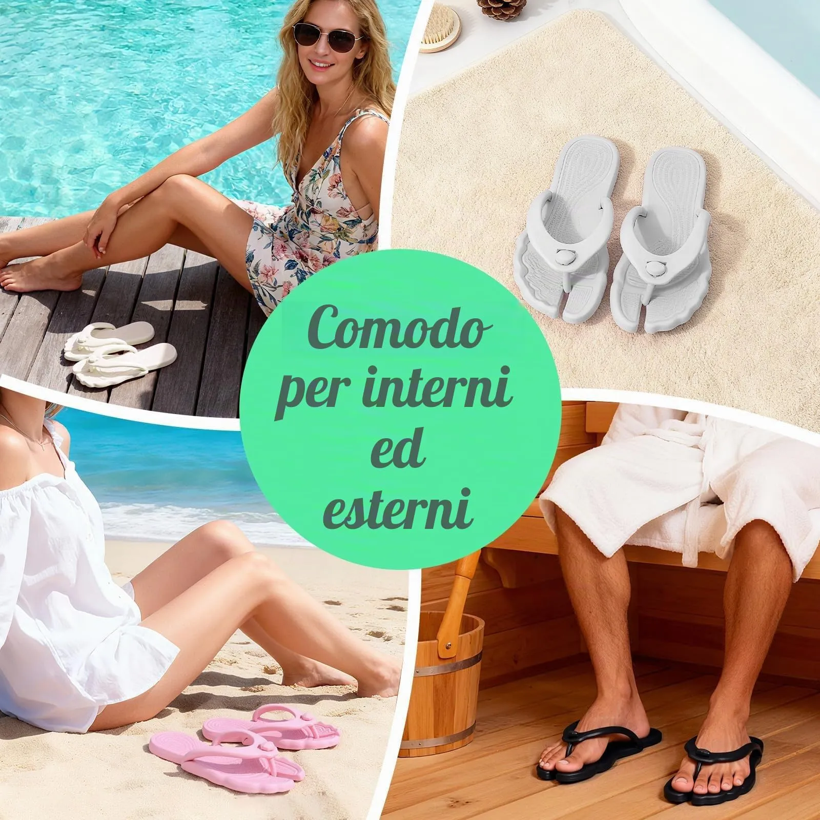 Rosoz Infradito, ciabatte pieghevoli, scarpe da doccia, facile da riporre, asciugatura rapida, pantofole antiscivolo, ciabatte da bagno da uomo, per viaggio, spiaggia, palestra, Nero, 7-8 US - immagine 6