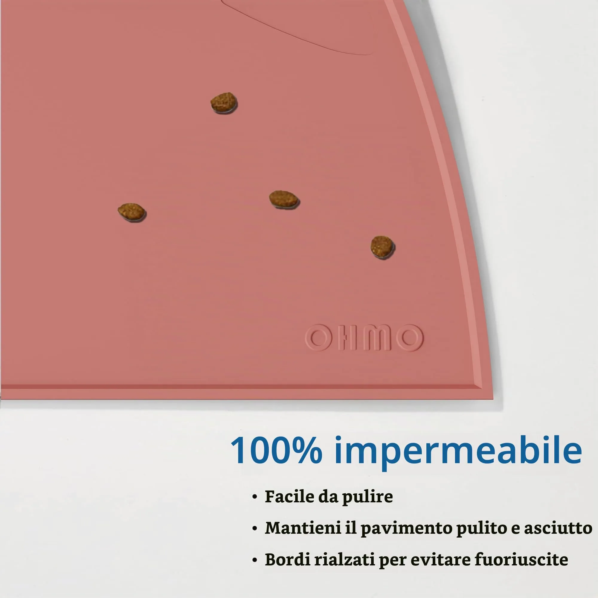 OHMO Piccole Tappetino Ciotola per Cani e Gatti in Silicone, Impermeabile Antiscivolo a Prova di Fuoriuscita per Cibo e Acqua, Facile da Pulire, 46x25 cm, Eritrinus - immagine 6