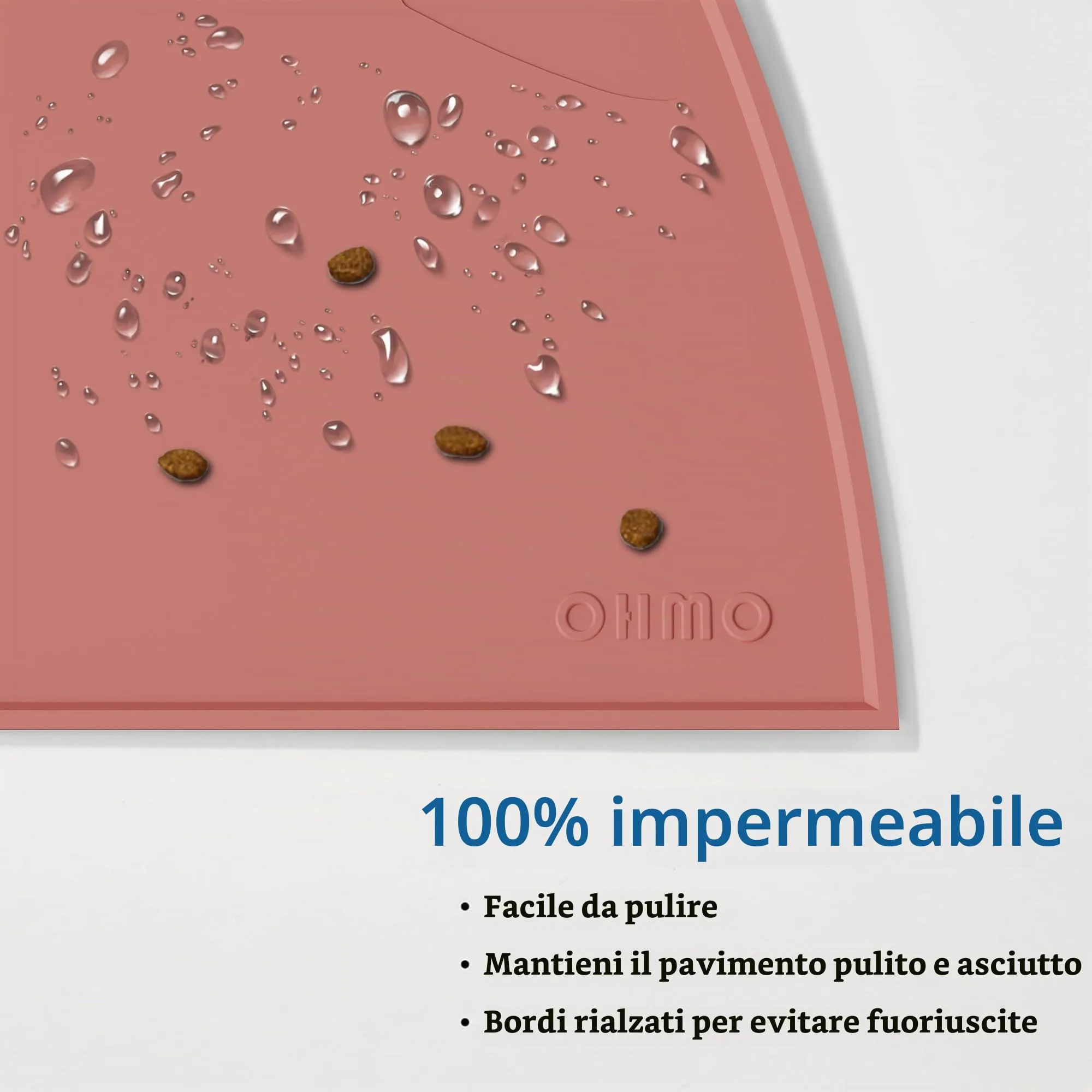 OHMO Tappetino Ciotola per Cani e Gatti in Silicone, Impermeabile Antiscivolo a Prova di Fuoriuscita per Cibo e Acqua, Facile da Pulire, 52x30cm, Eritrinus - immagine 4
